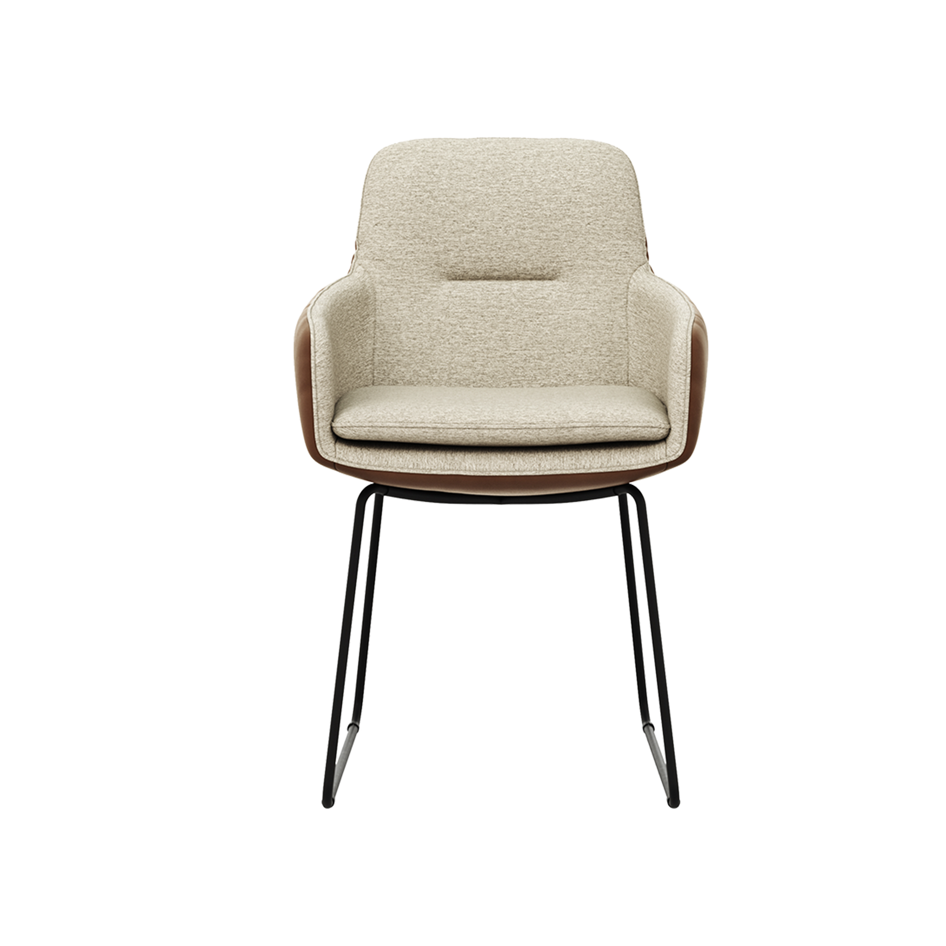 Global wohnen Armlehnstuhl Macano Rückseite Leder Rio cognac Innenseite Stoff Tarim beige Gestell Anthrazit Global wohnen Armlehnstuhl Macano Rückseite Leder Rio cognac Innenseite Stoff Tarim beige Gestell Anthrazit