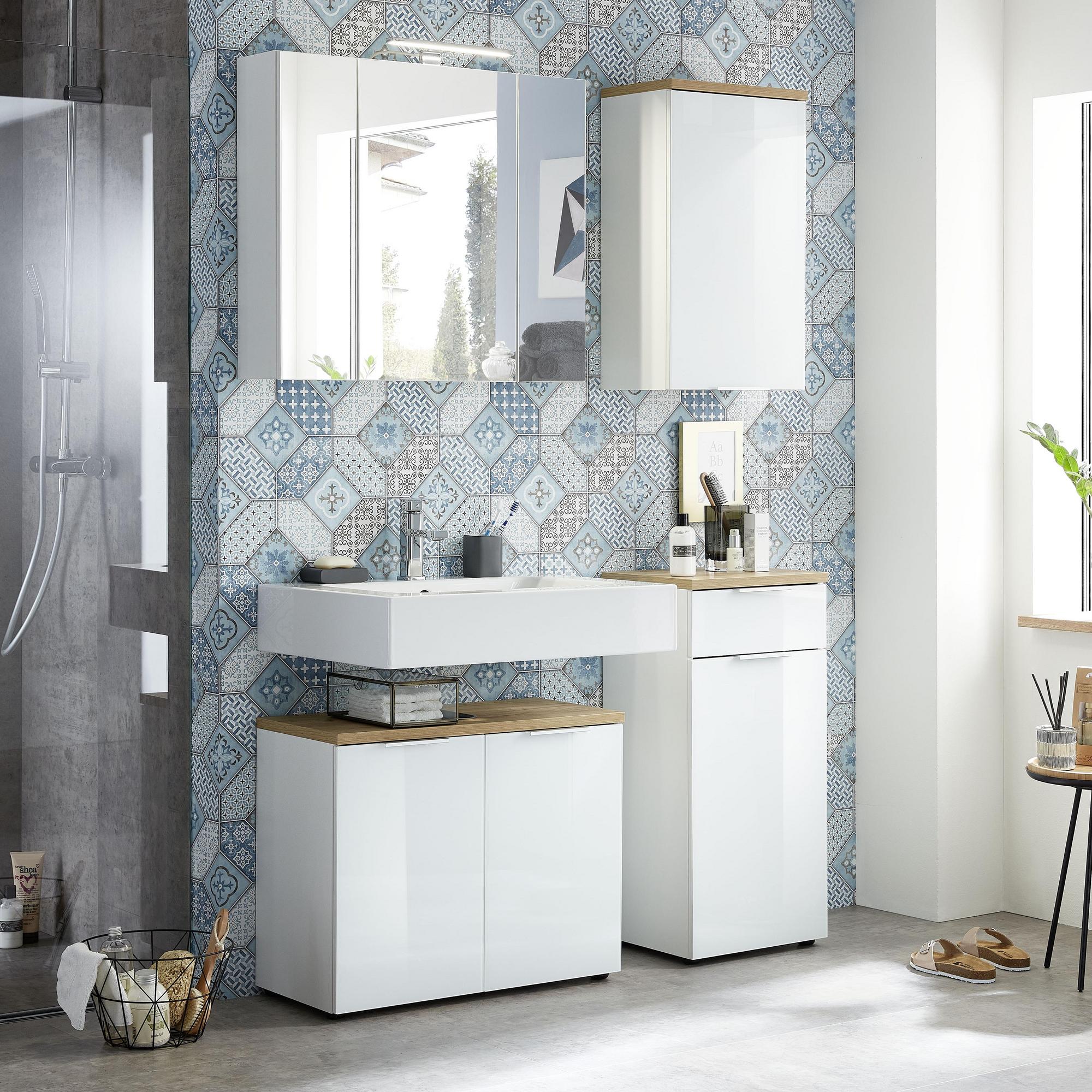 Paul Phillip Badmöbel-Set Pelle 4-teilig Weiß 34*120*210 Paul Phillip Badmöbel-Set Pelle 4-teilig Weiß 34*120*210