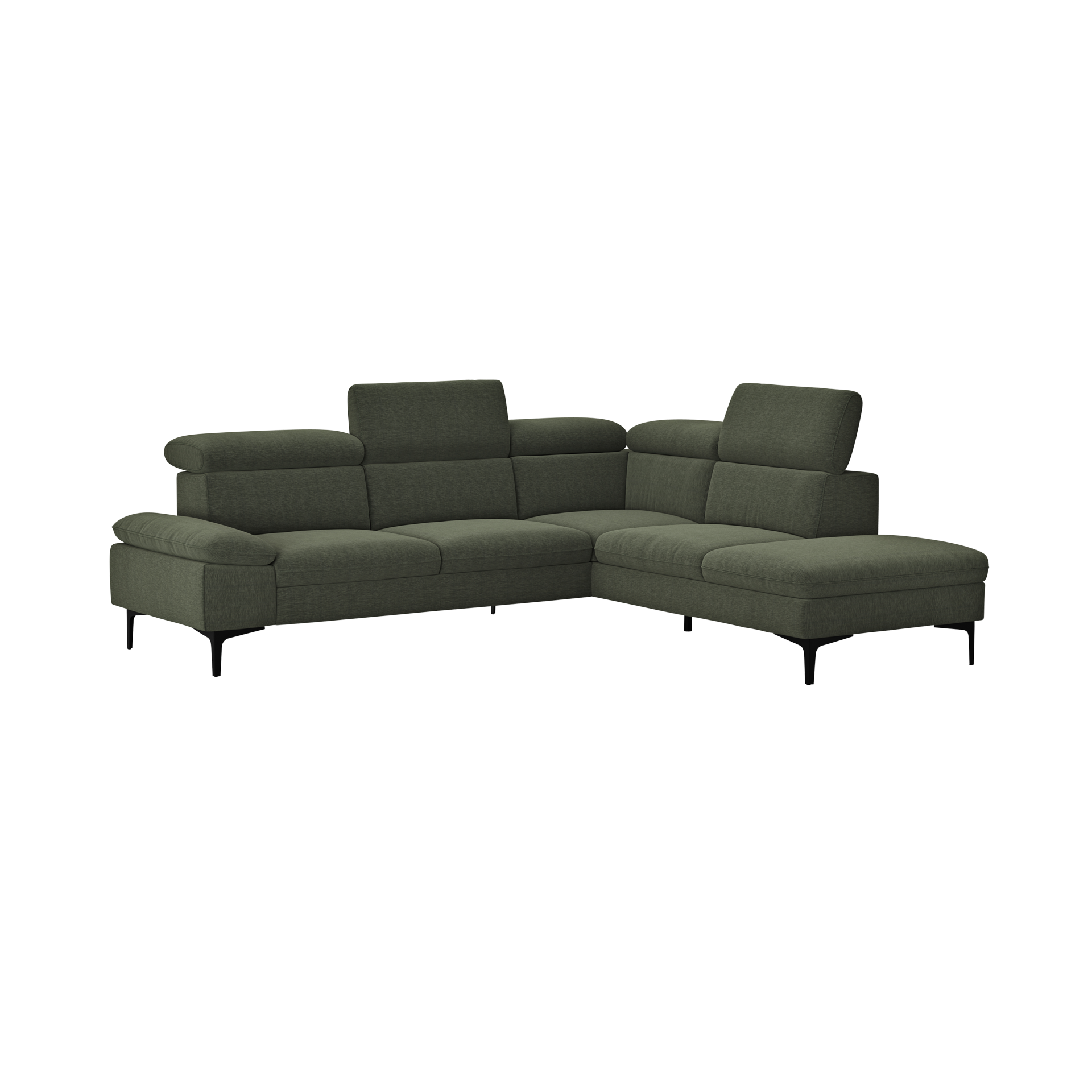 Global wohnen Ecksofa Felipa Forest Dunkelgrün Rücken echt Kopfteilverstellung Global wohnen Ecksofa Felipa Forest Dunkelgrün Rücken echt Kopfteilverstellung