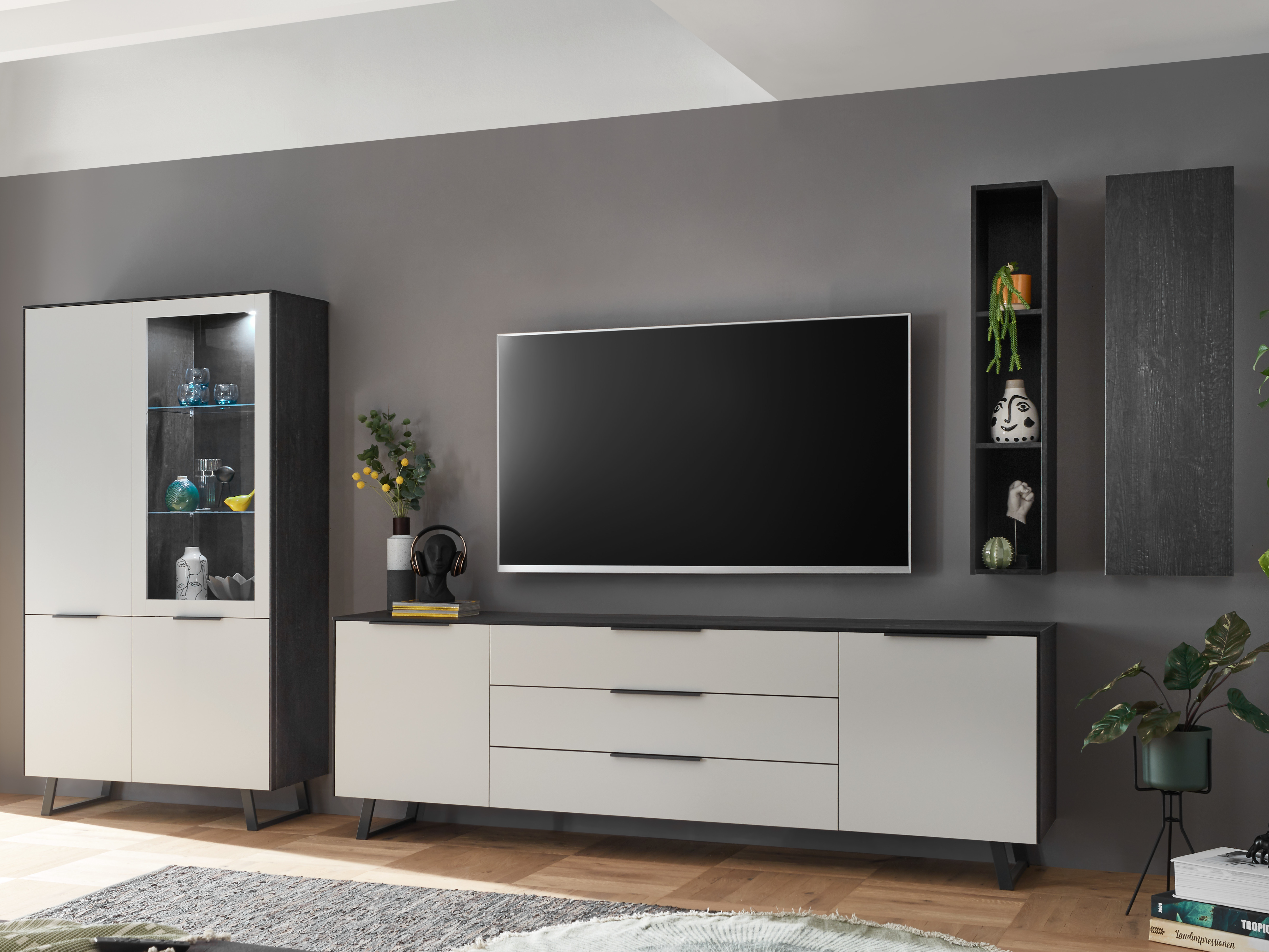 set one by Musterring Wohnwand Chicago Grau set one by Musterring Wohnwand Chicago Grau