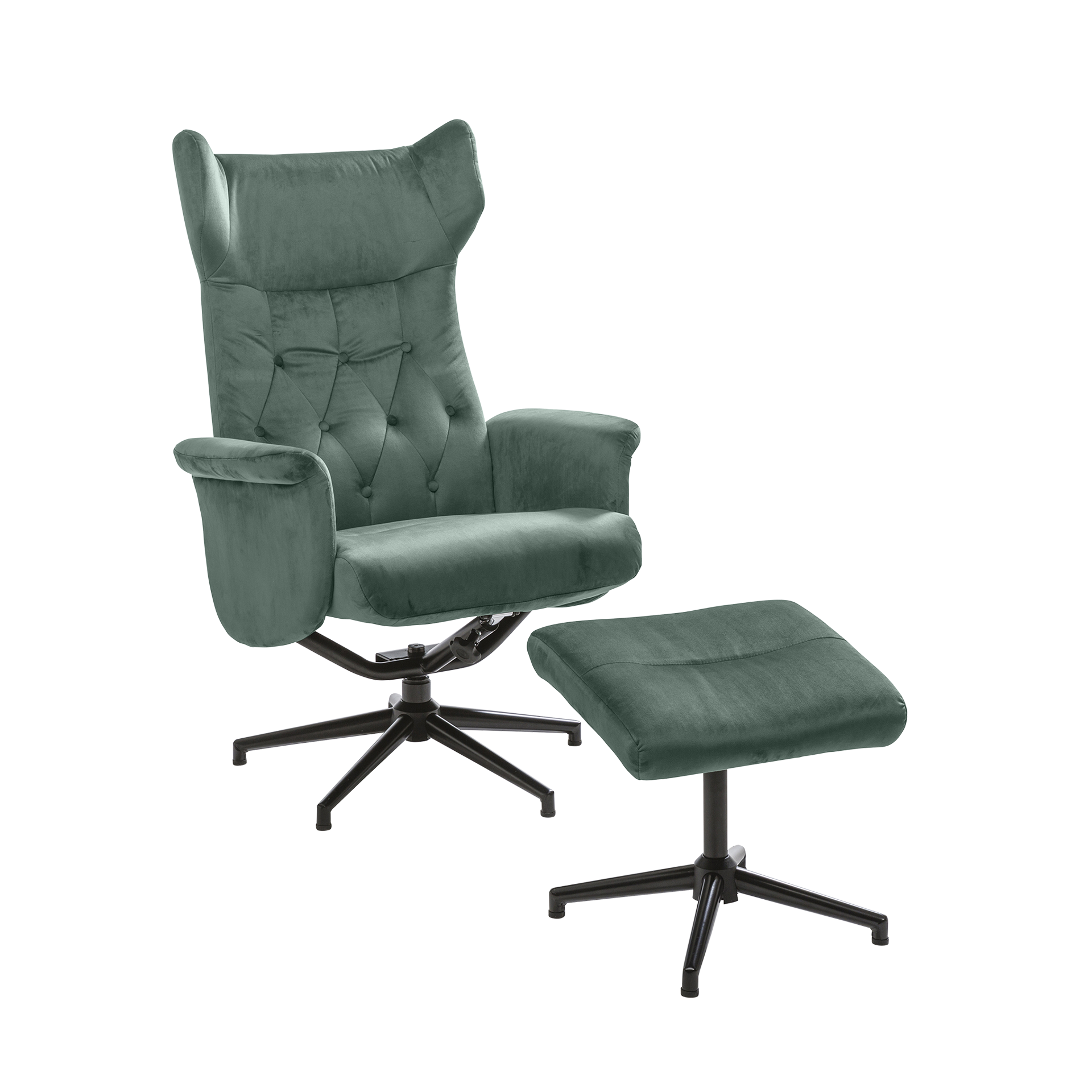 Relaxsessel Winni mit Hocker Grün Relaxsessel Winni mit Hocker Grün