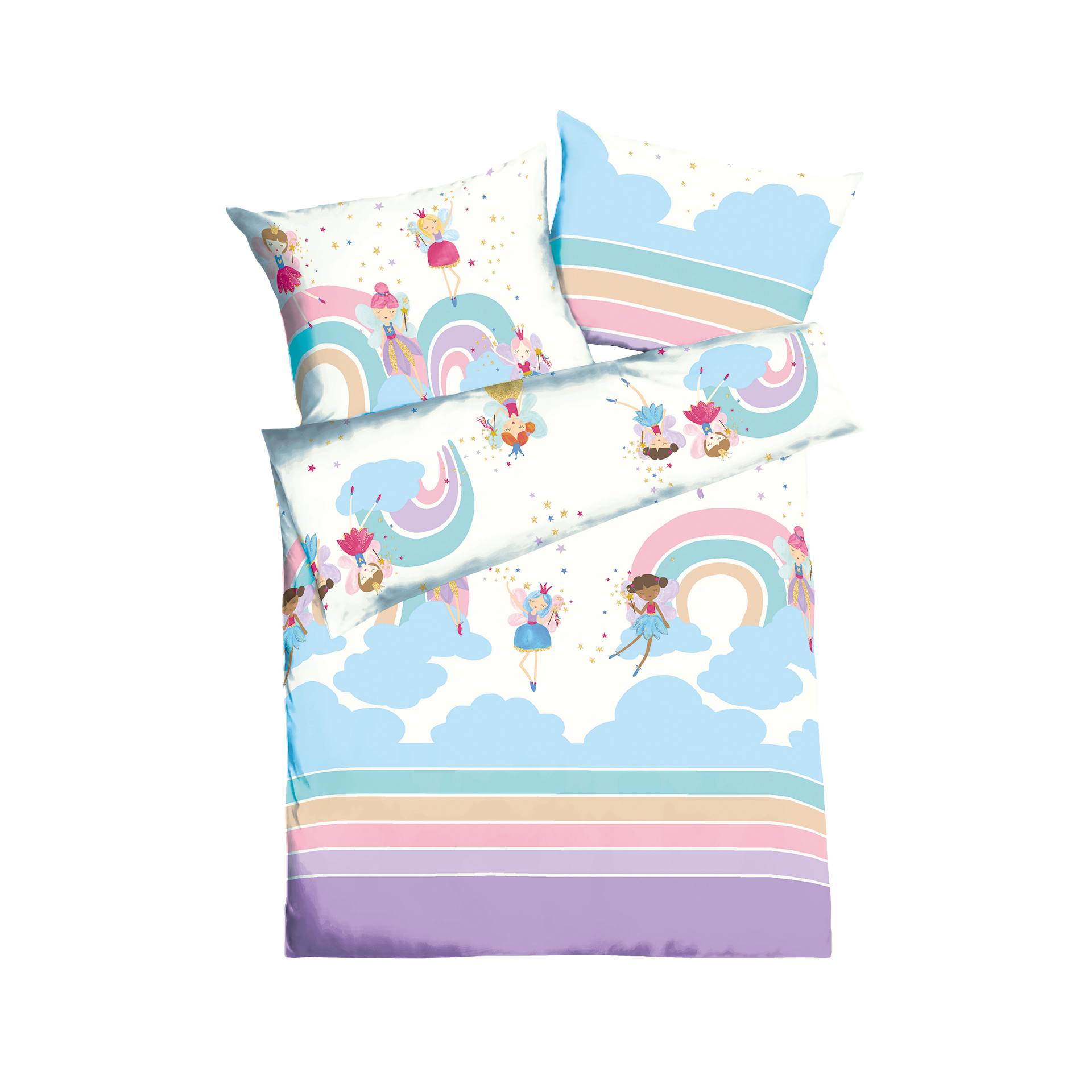 Renforce Bettwäsche Rainbow Fairies Bunt 135x200cm