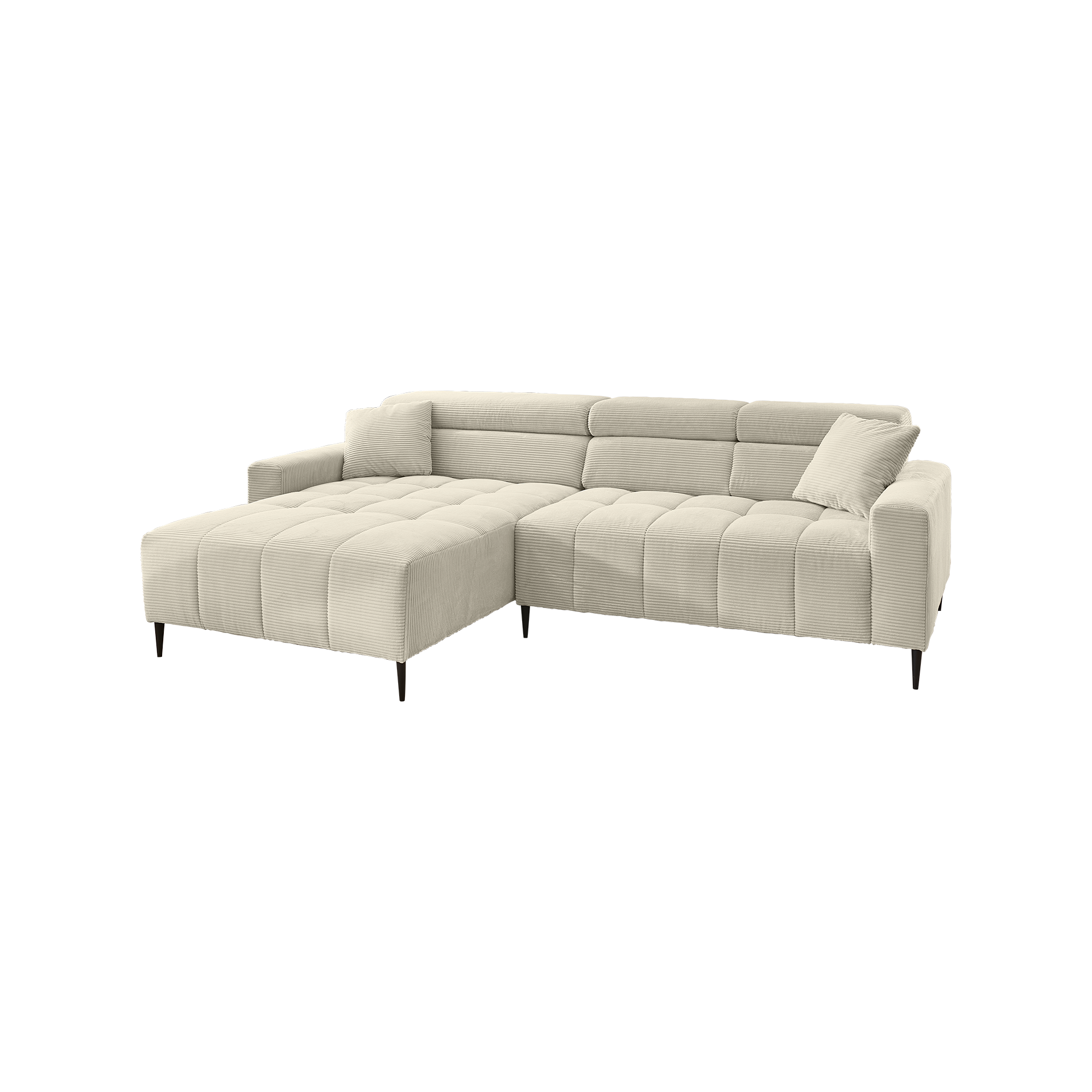 Ecksofa Simona Beige Kopfteil manuell verstellbar, Sitztiefe motorisch verstellbar Ecksofa Simona Beige Kopfteil manuell verstellbar, Sitztiefe motorisch verstellbar