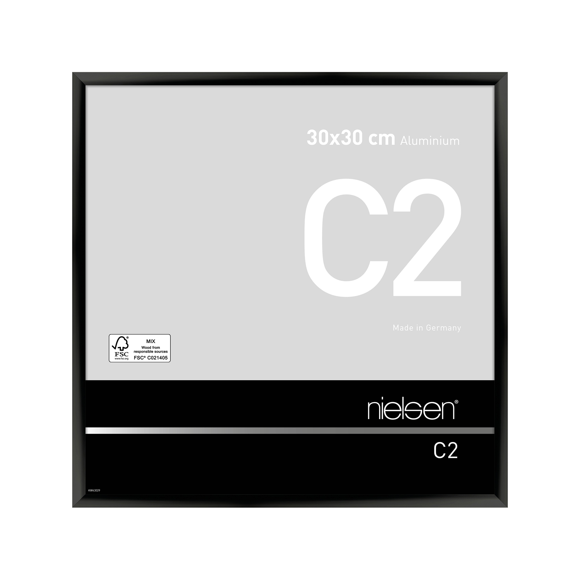 Bilderrahmen C2 Eloxal schwarz glanz Bilderrahmen C2 Eloxal schwarz glanz