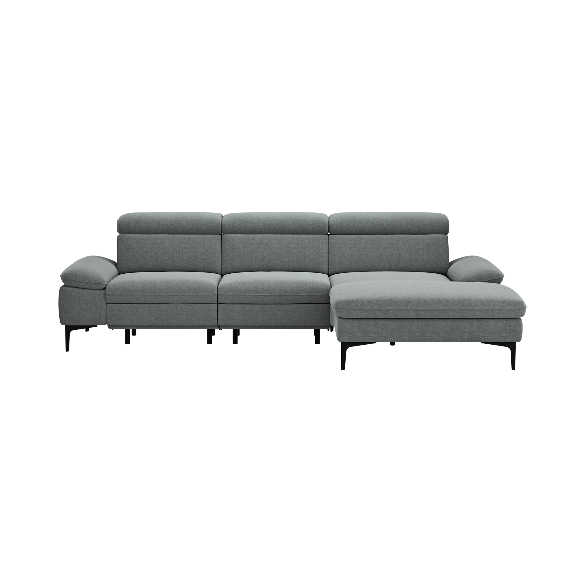 Global wohnen Ecksofa Felipa Plump Armlehne verstellbar, Kopfteilverstellung, Relaxfunktion motorisch, Rücken echt