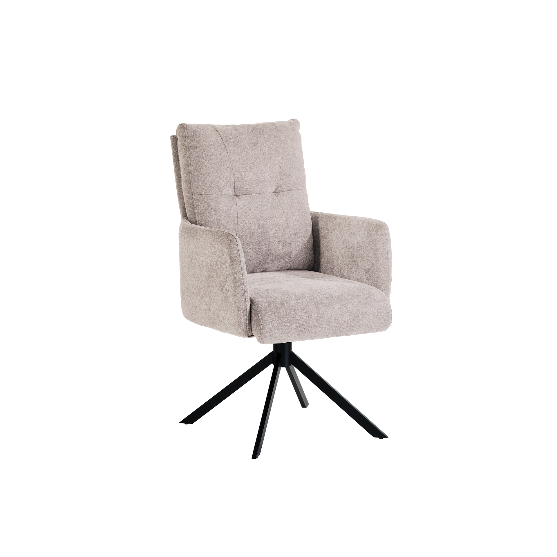 Armlehnstuhl Brandon Bezug Beige, Gestell Schwarz