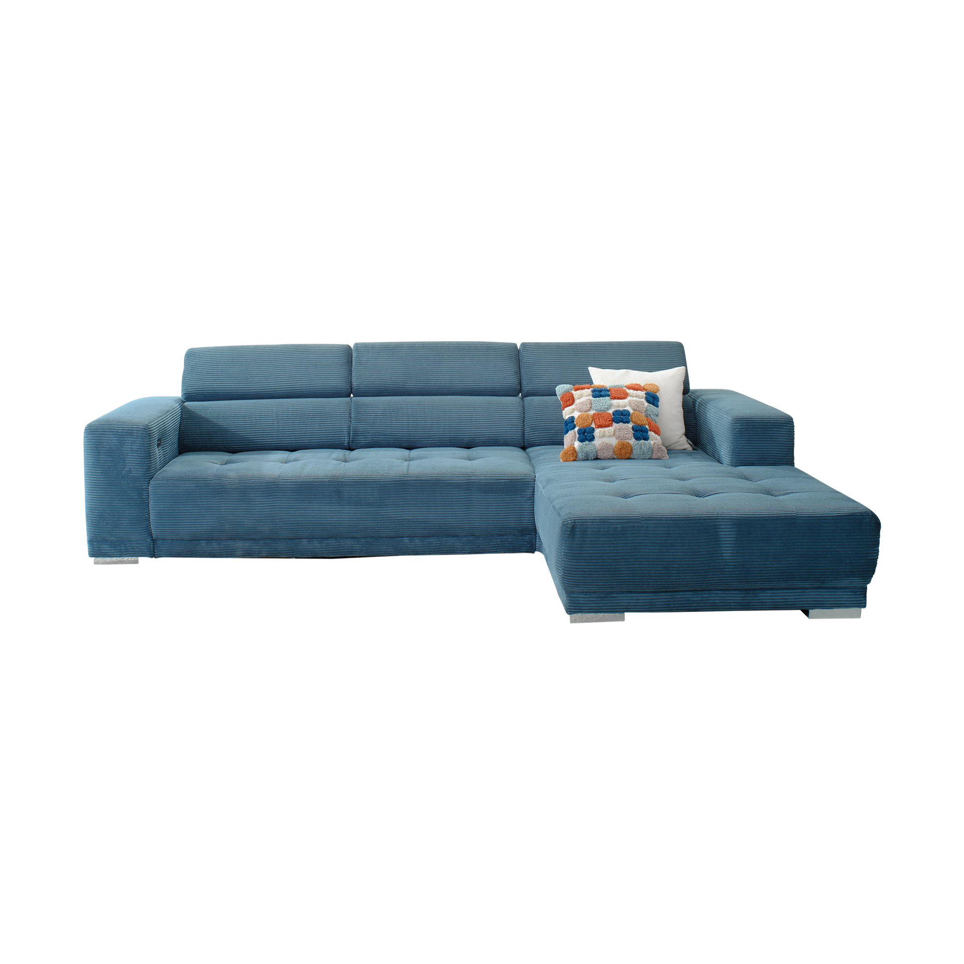 Paul Phillip Ecksofa Corinna Blau Kopfstütze manuell verstellbar, Rücken manuell verstellbar Paul Phillip Ecksofa Corinna Blau Kopfstütze manuell verstellbar, Rücken manuell verstellbar