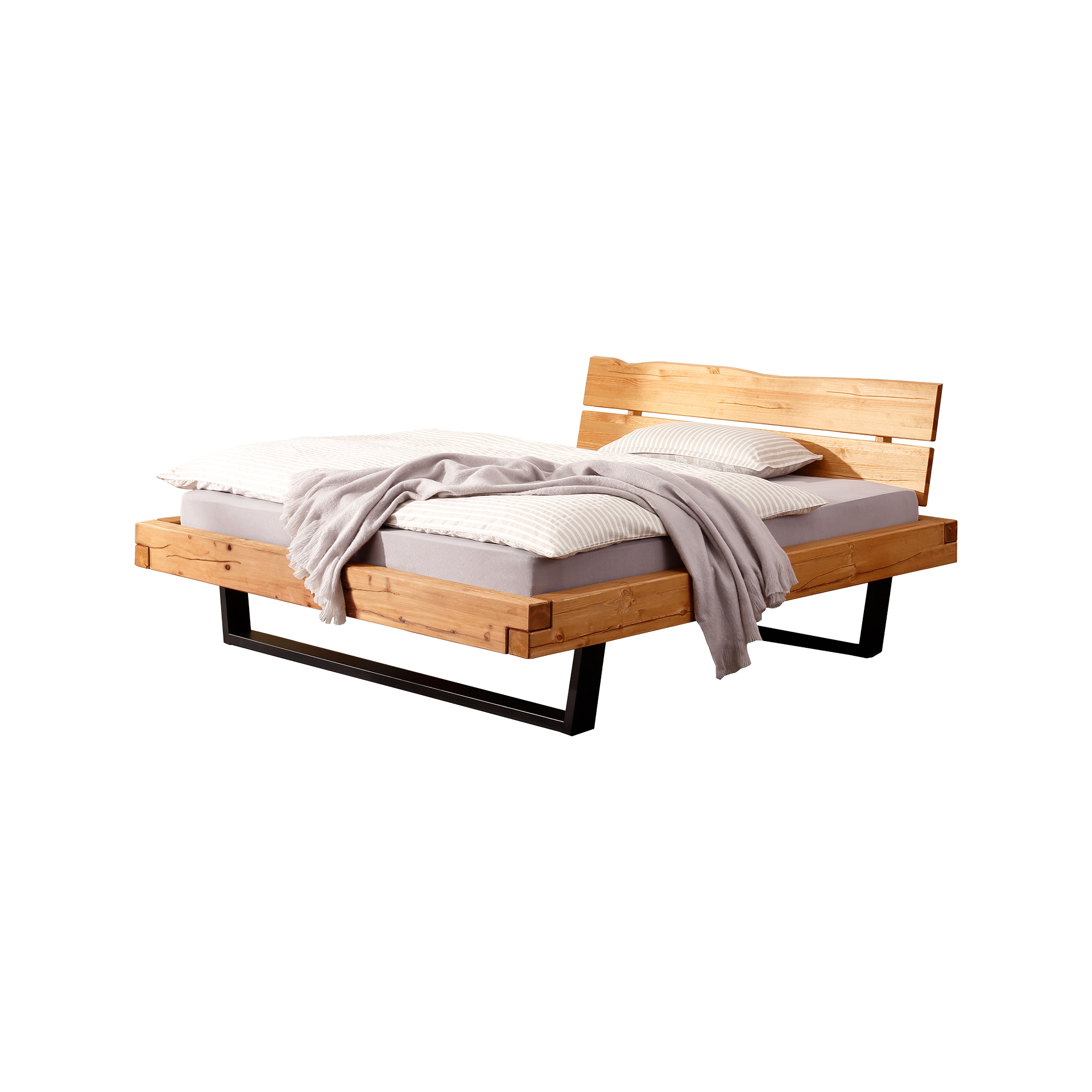 Bett Benny Rahmen Eichefarben Fußteil Schwarz Kopfteil Eichefarben 200x200 cm Bett Benny Rahmen Eichefarben Fußteil Schwarz Kopfteil Eichefarben 200x200 cm