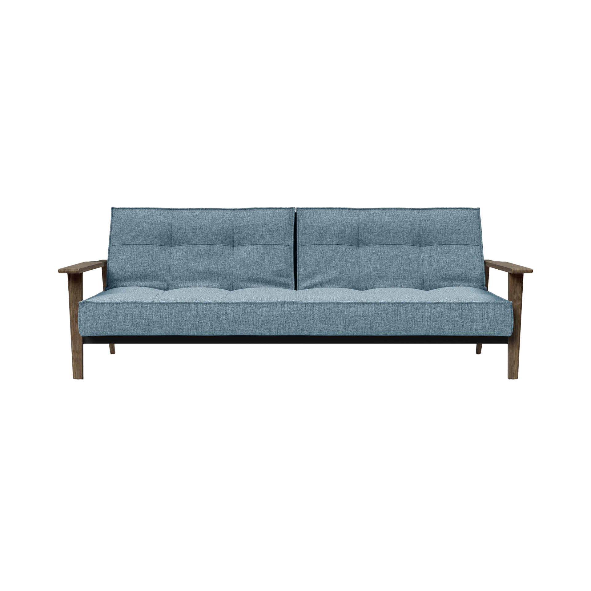 INNOVATION LIVING Schlafsofa Splitback Frej Bezug hellblau Gestell Mattschwarz Eichefarben