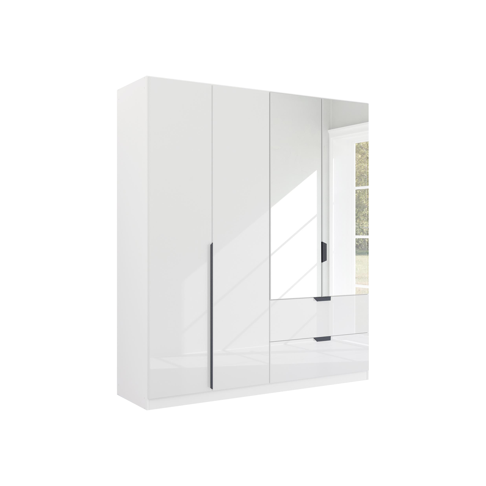 Drehtürenschrank Mood 4-türig Grau 54*181*210 Drehtürenschrank Mood 4-türig Grau 54*181*210