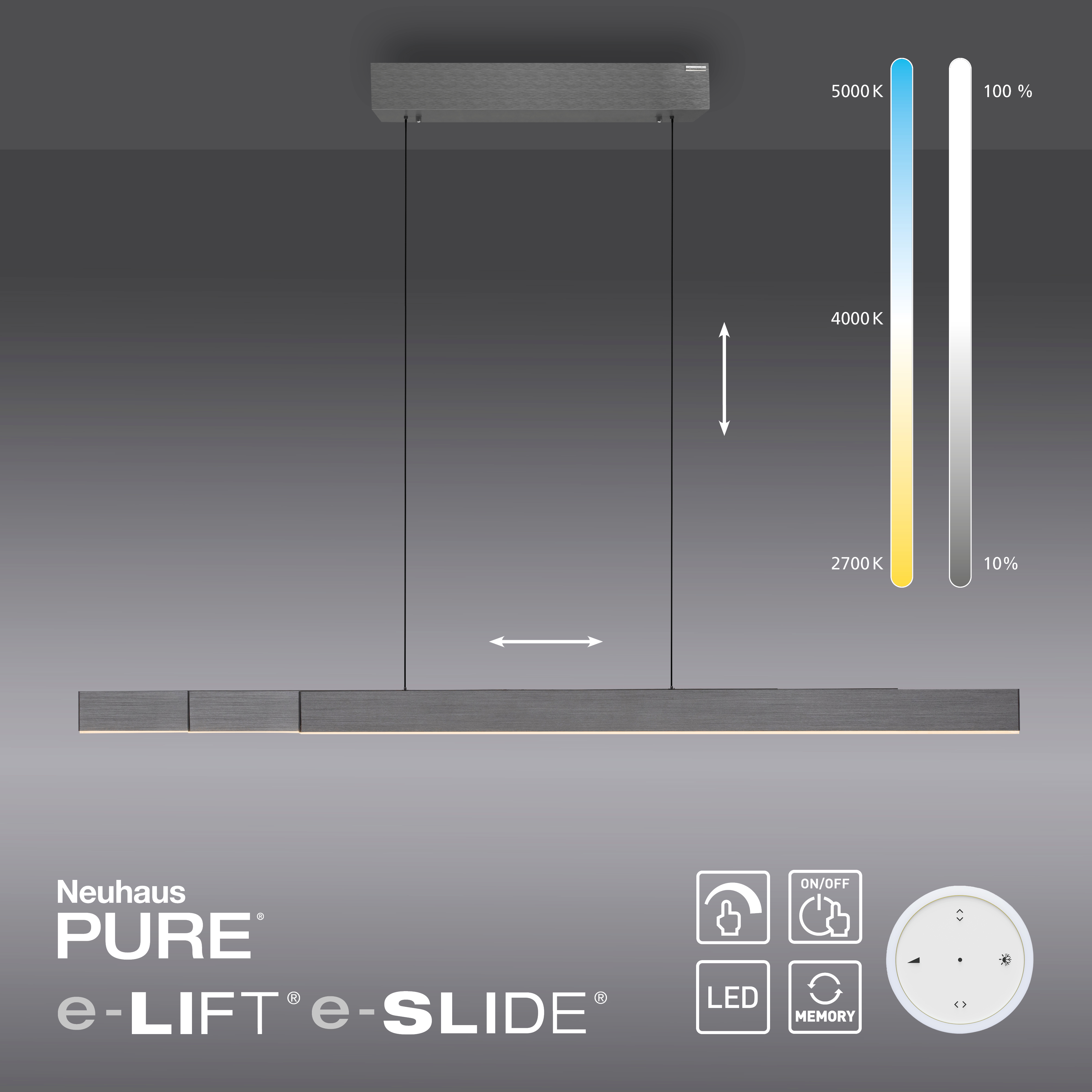 Pendelleuchte PURE-MOTO-RISE Grau Pendelleuchte PURE-MOTO-RISE Grau