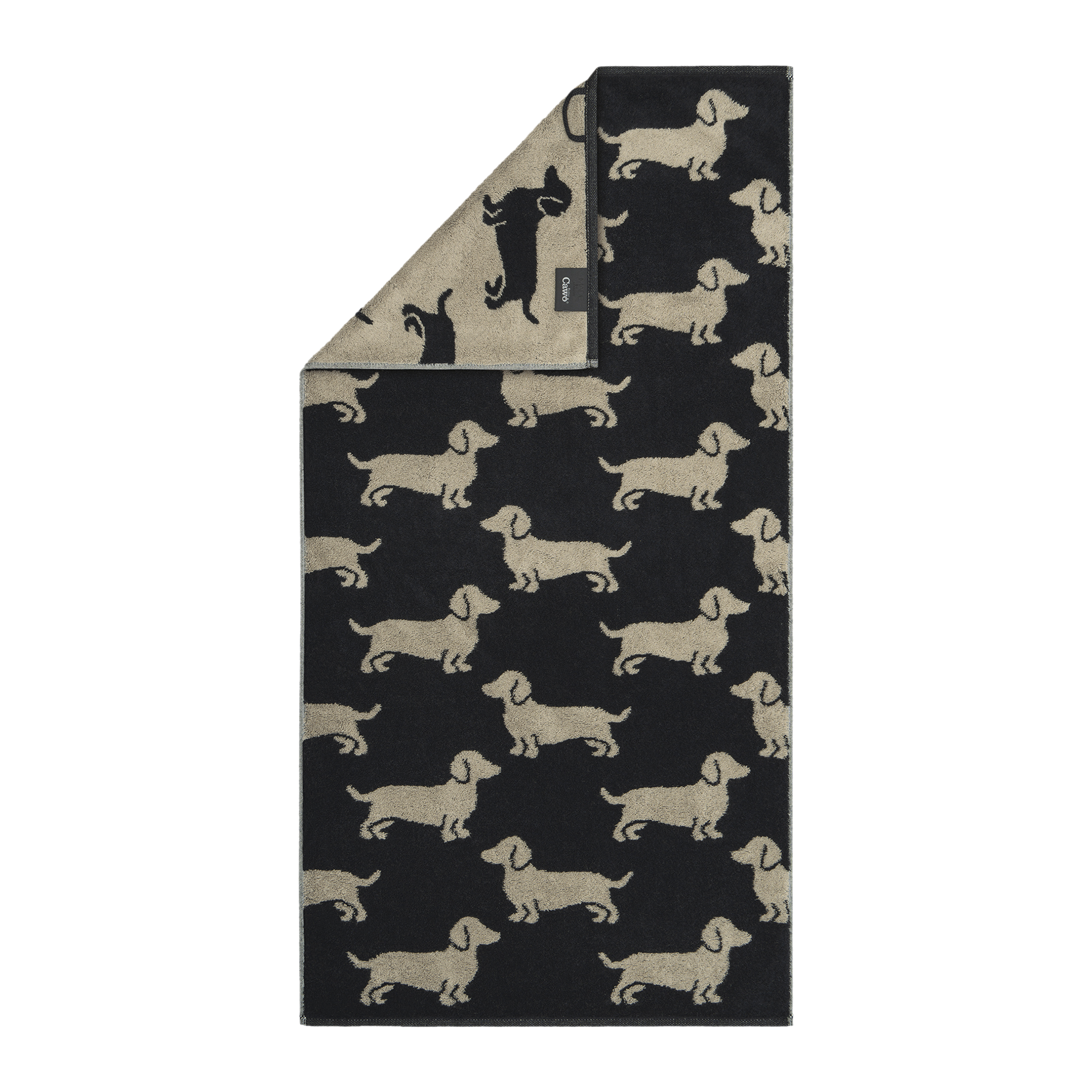 Cawö Gästehandtuch We love Dogs Dogs Beige Schwarz 30x50cm
