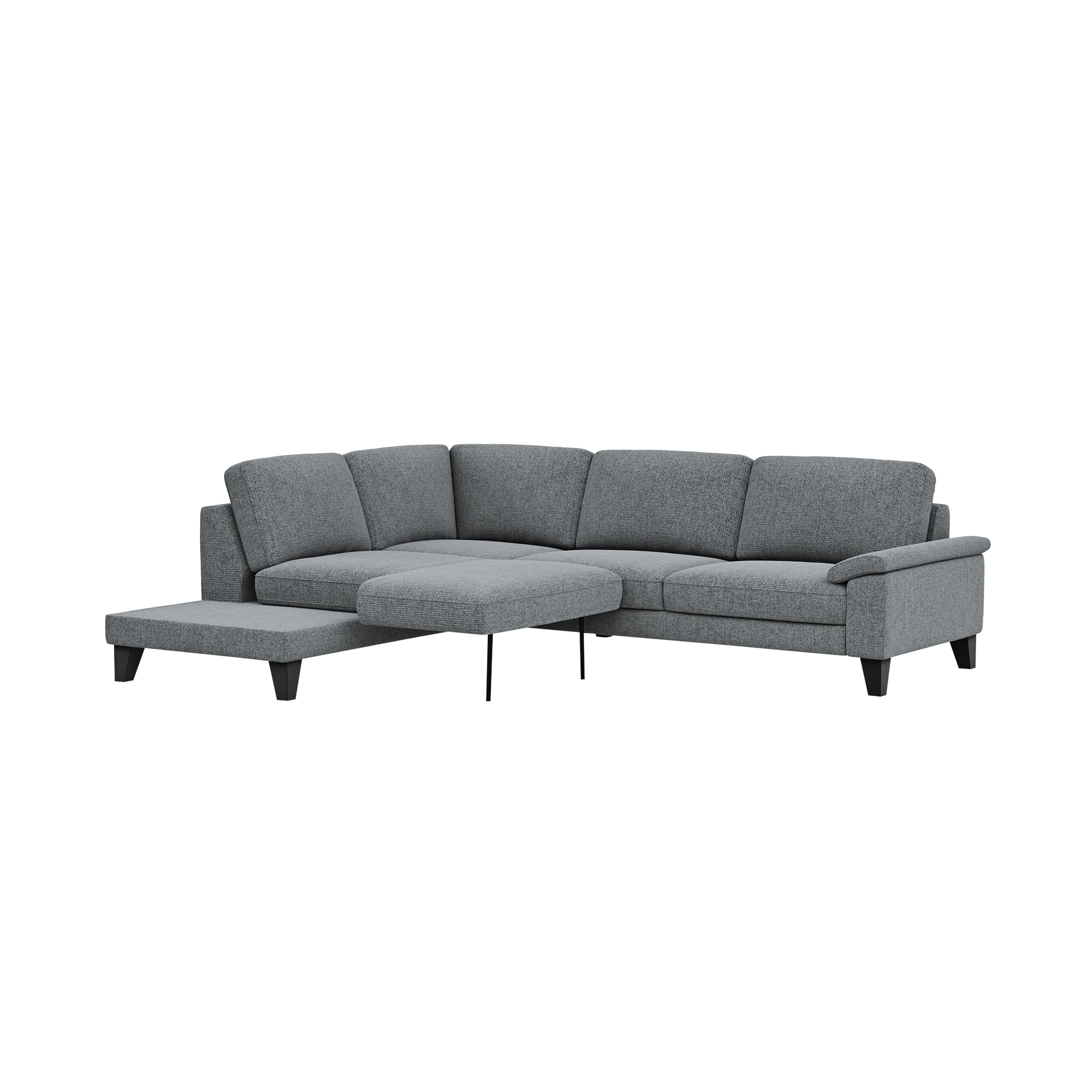 Global wohnen Ecksofa Oviedo mit Drehsitz Grau langer Schenkel links Global wohnen Ecksofa Oviedo mit Drehsitz Grau langer Schenkel links