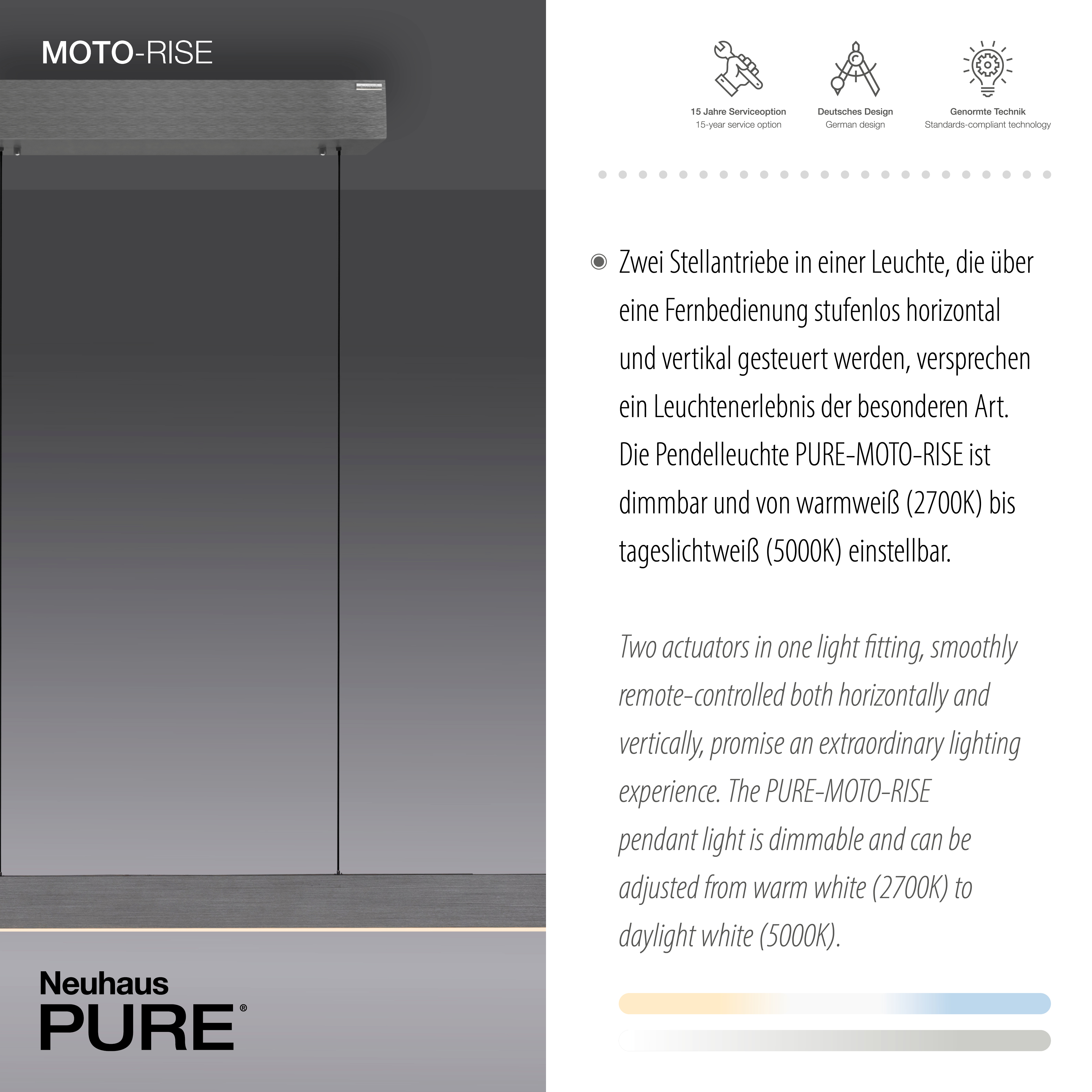 Pendelleuchte PURE-MOTO-RISE Grau Pendelleuchte PURE-MOTO-RISE Grau