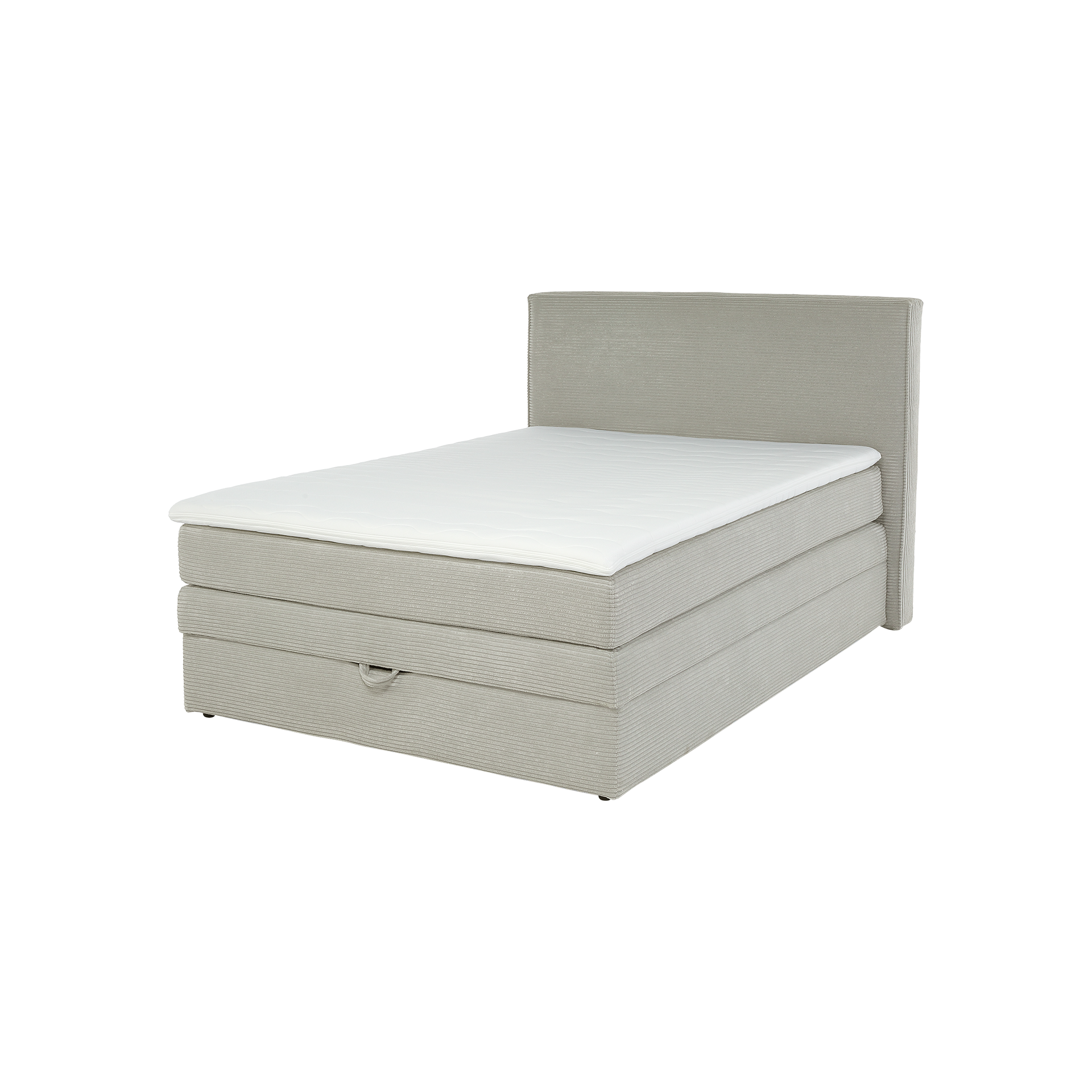 Boxspringbett Janina Bezug Light Grey 140x200 cm Topper Bezug abnehmbar, Bettkasten