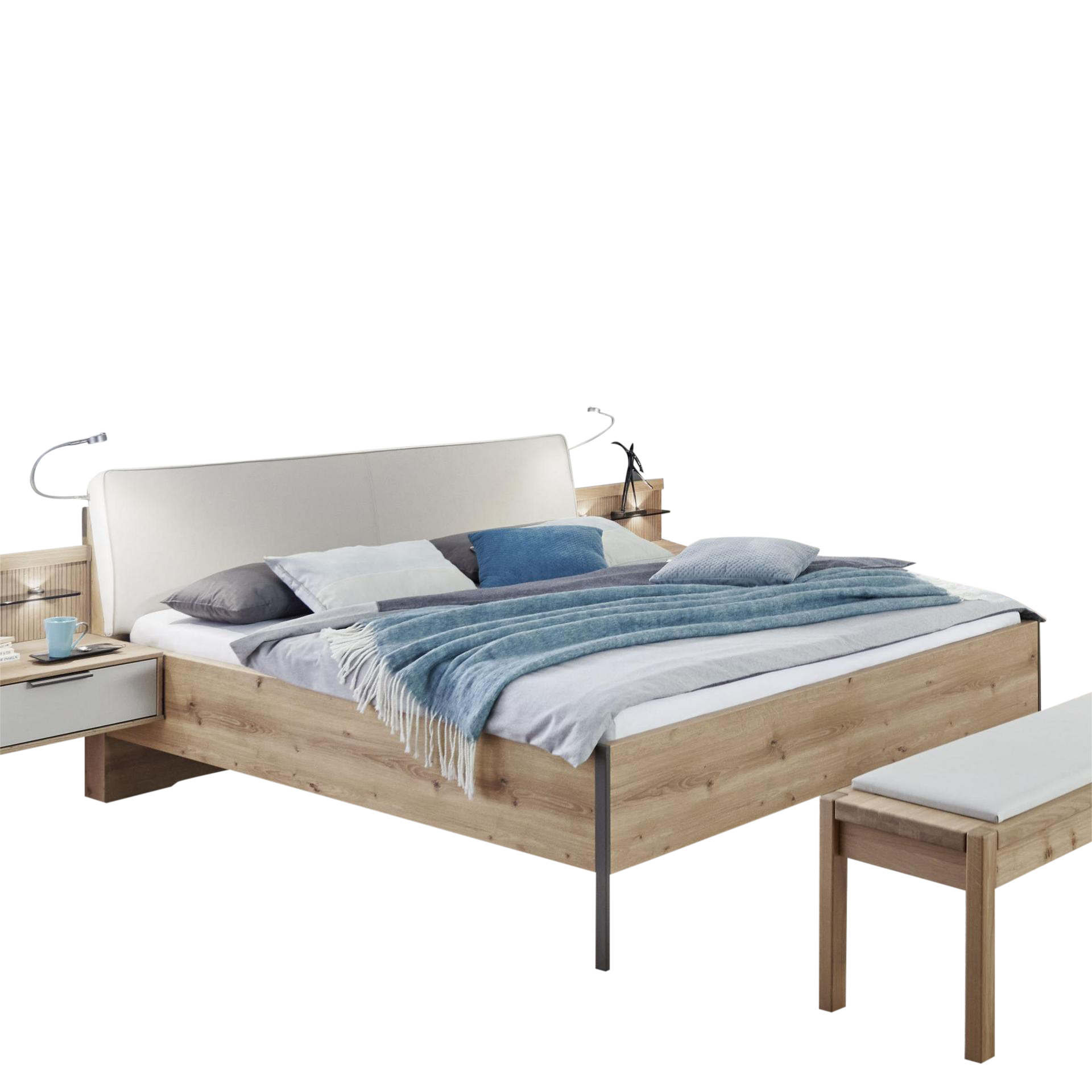 Collection H Bett Vivaldi 180x200 cm Eichefarben 214*189*97