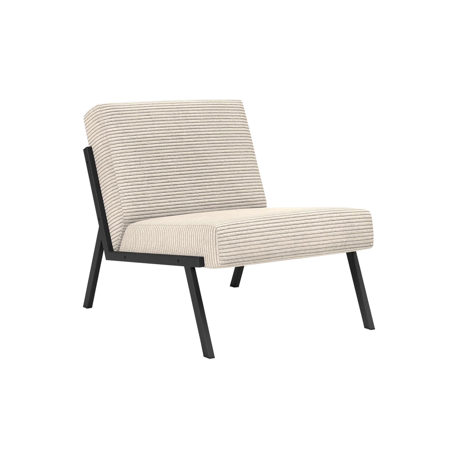 INNOVATION LIVING Sessel Vikko Bezug Corduroy Ivory 594 Fuß Schwarz