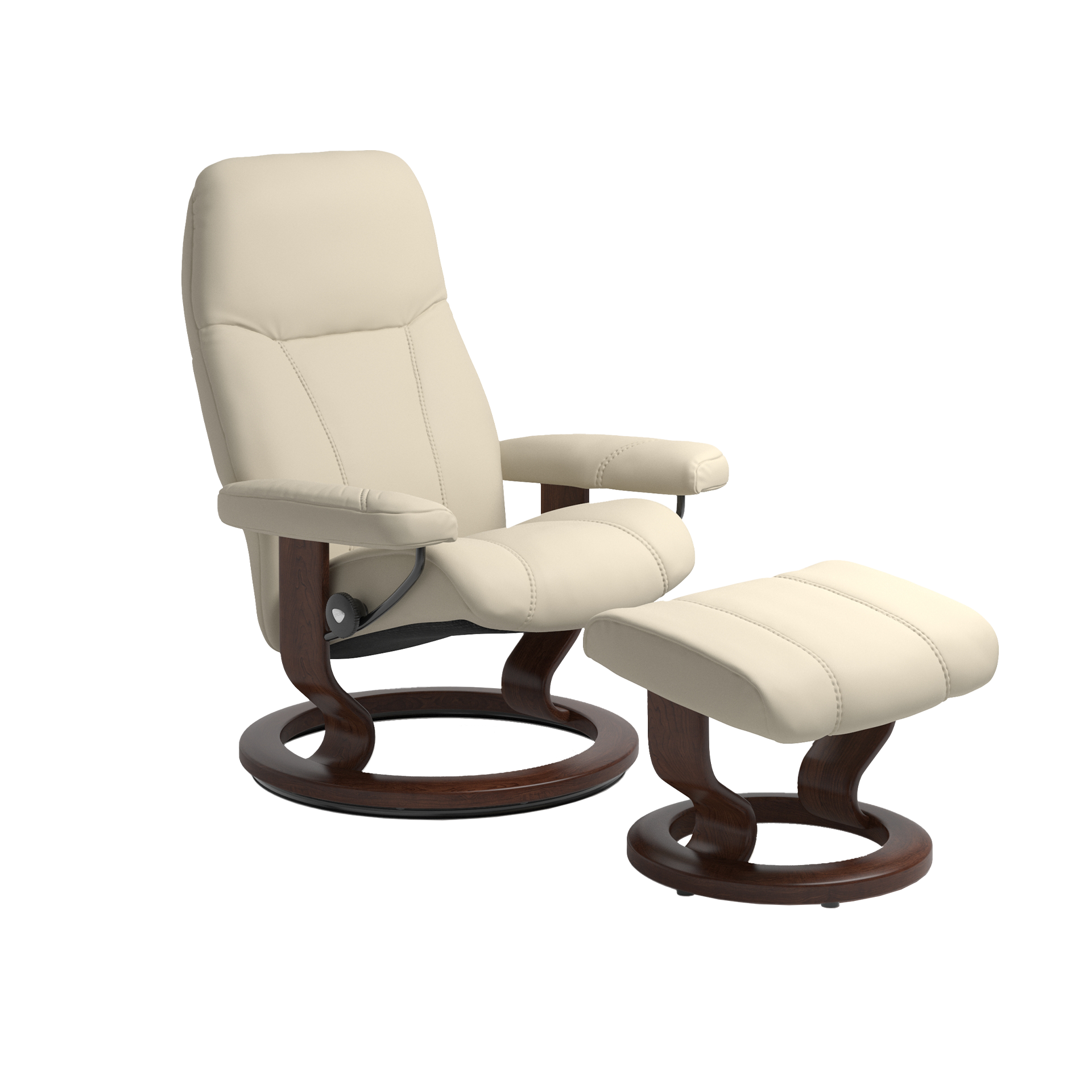 Stressless Relaxsessel mit Hocker Consul M Classic M Bezug Leder Batick Cream Gestell Braun 03 Stressless Relaxsessel mit Hocker Consul M Classic M Bezug Leder Batick Cream Gestell Braun 03