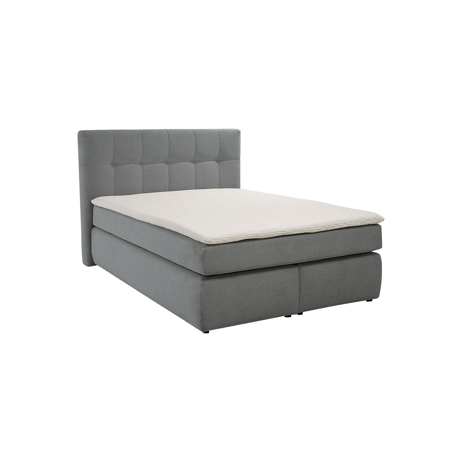 Boxspringbett Janah Grau 140x200 cm H4 - extra fest, ab ca. 110 kg H3 - fest, ab ca. 80 kg