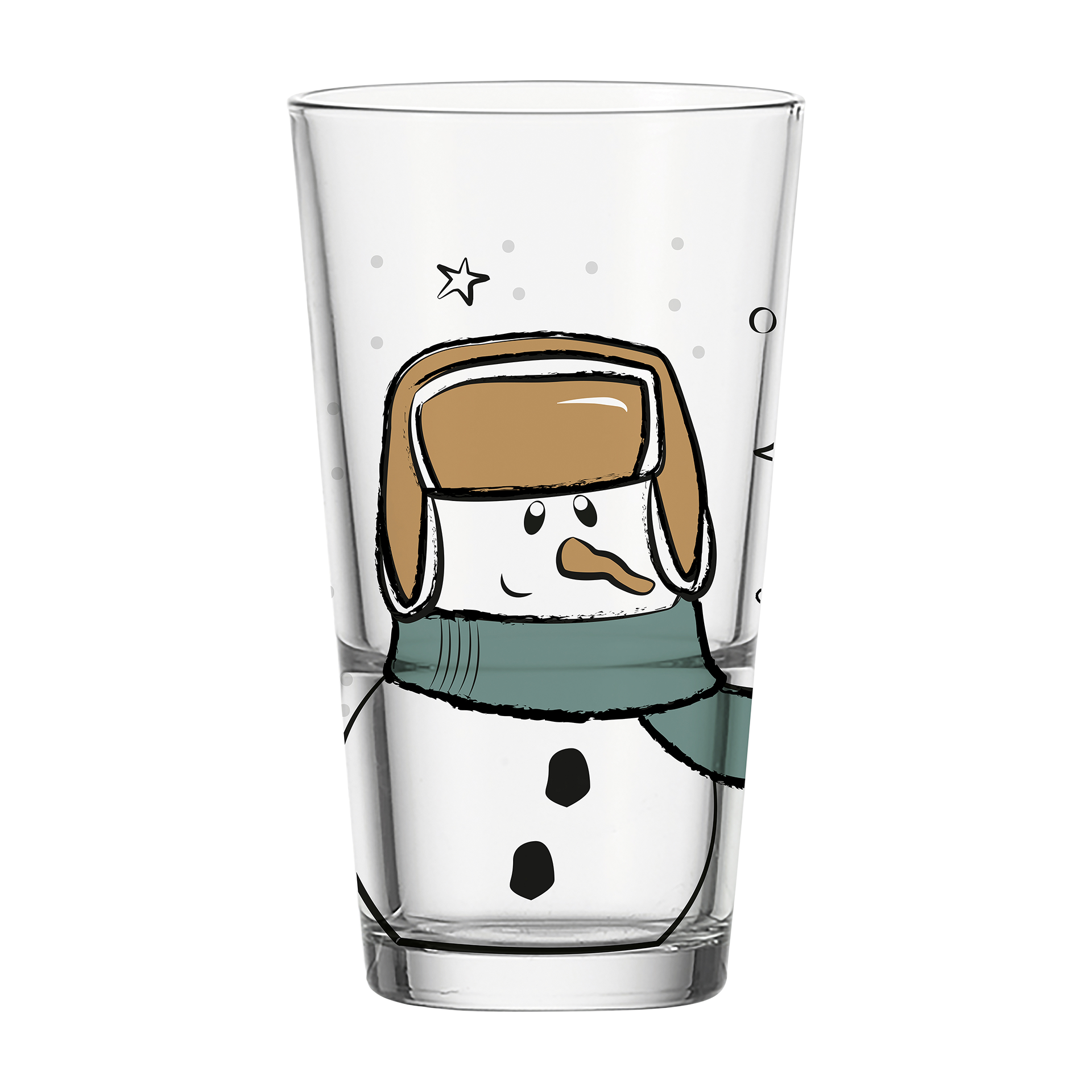 Longdrinkglas Schneemann mehrfarbig
