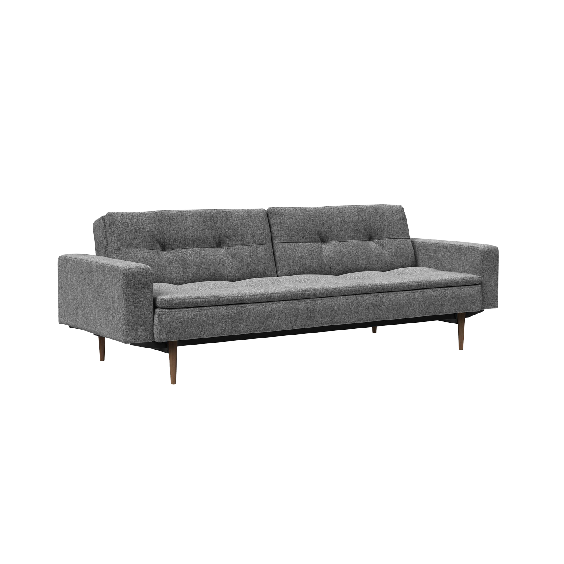 INNOVATION LIVING Schlafsofa Dublexo Styletto Bezug Charcoal Gestell Mattschwarz Eichefarben