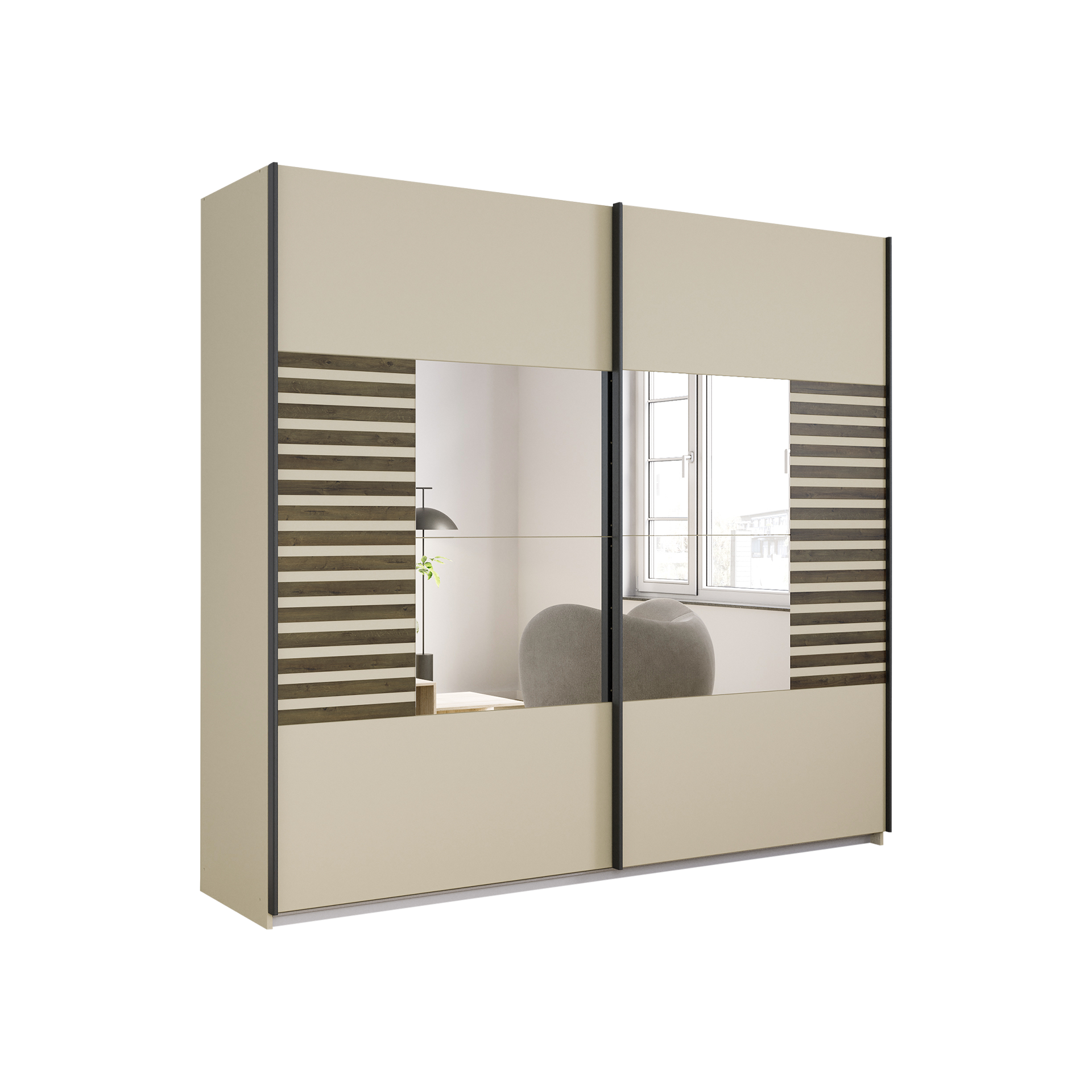 Schwebetürenschrank Barea Beige 62*226*210