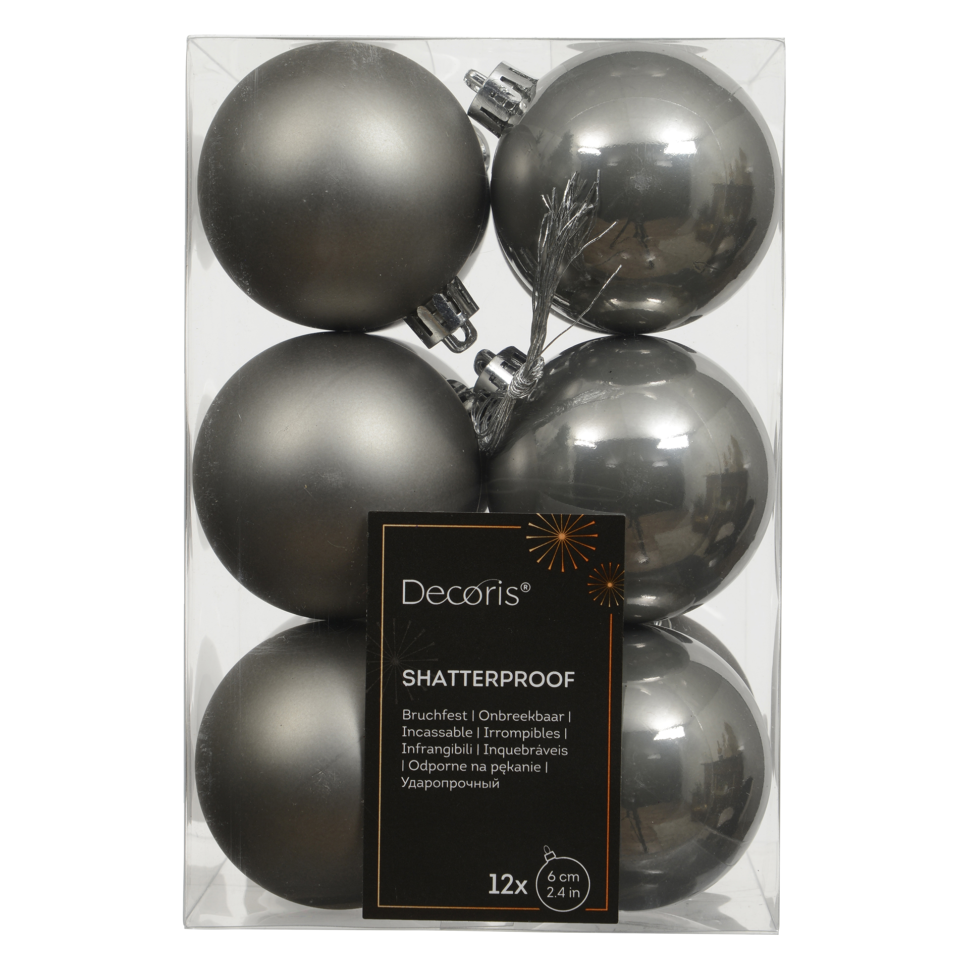 Weihnachtskugeln Nordic Red warm grau