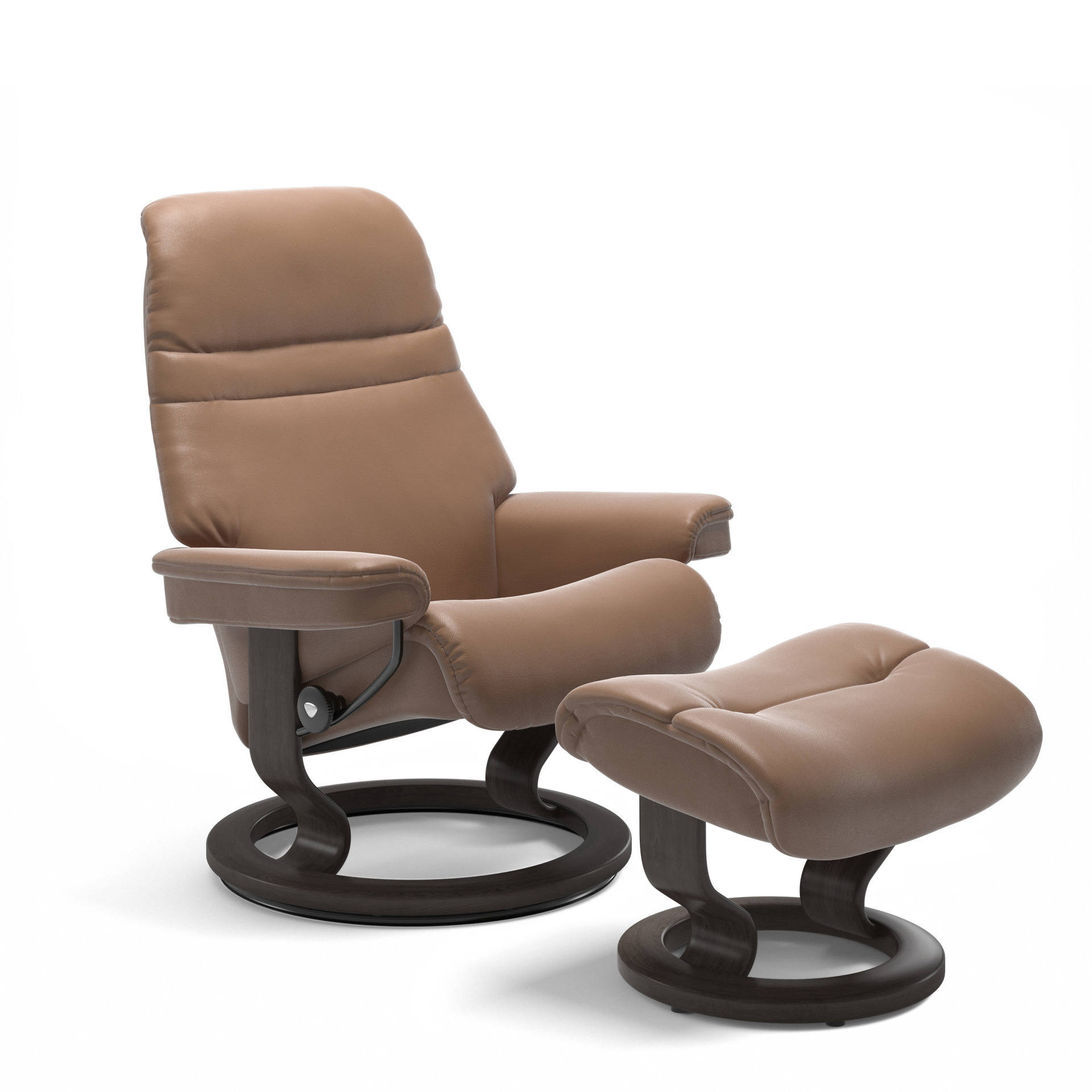 Stressless Relaxsessel mit Hocker Sunrise L Classic L Bezug Leder Batick Latte 04, Fuß Wenge 11 Stressless Relaxsessel mit Hocker Sunrise L Classic L Bezug Leder Batick Latte 04, Fuß Wenge 11
