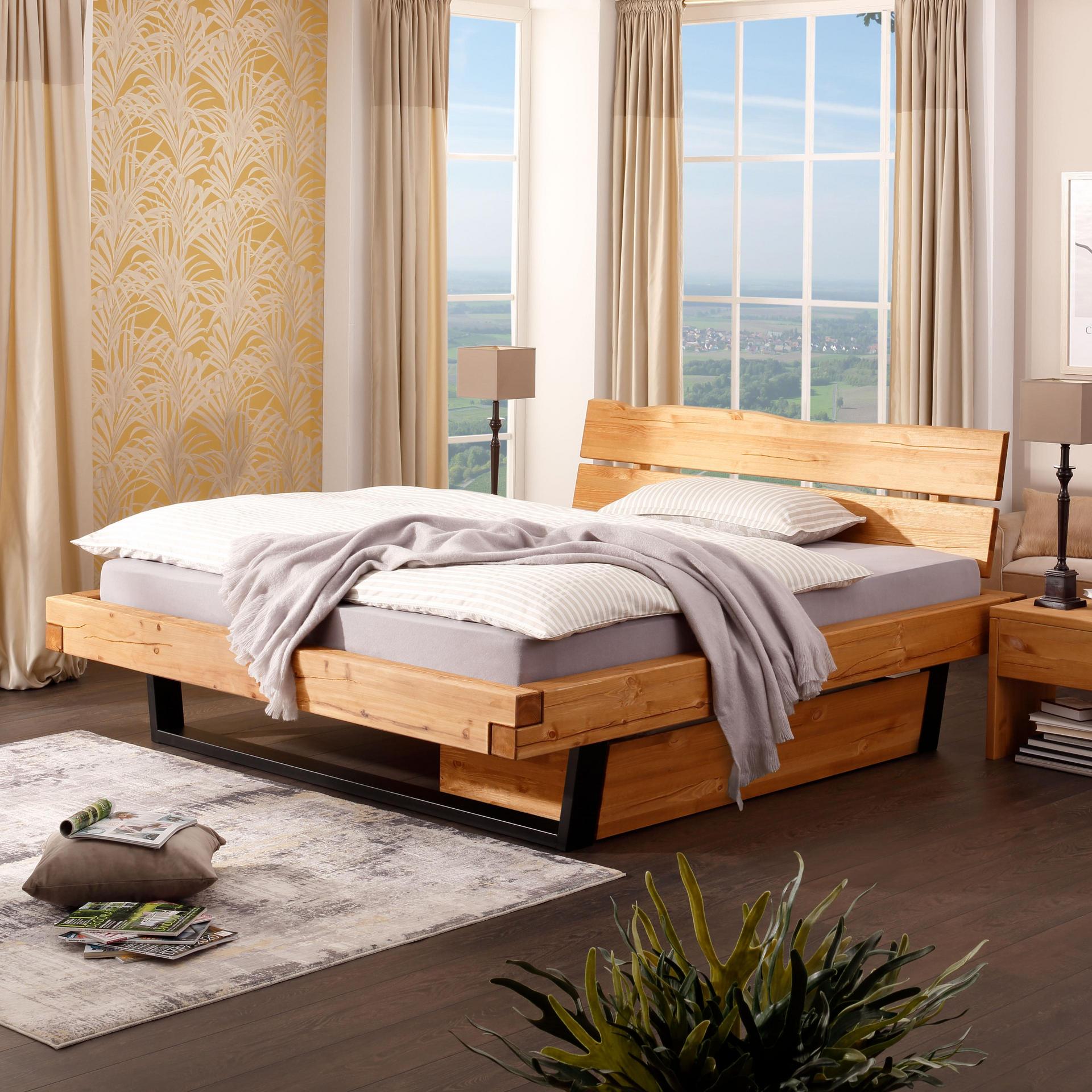 Bett Benny Rahmen Eichefarben Fußteil Schwarz Kopfteil Eichefarben 140x200 cm Bett Benny Rahmen Eichefarben Fußteil Schwarz Kopfteil Eichefarben 140x200 cm