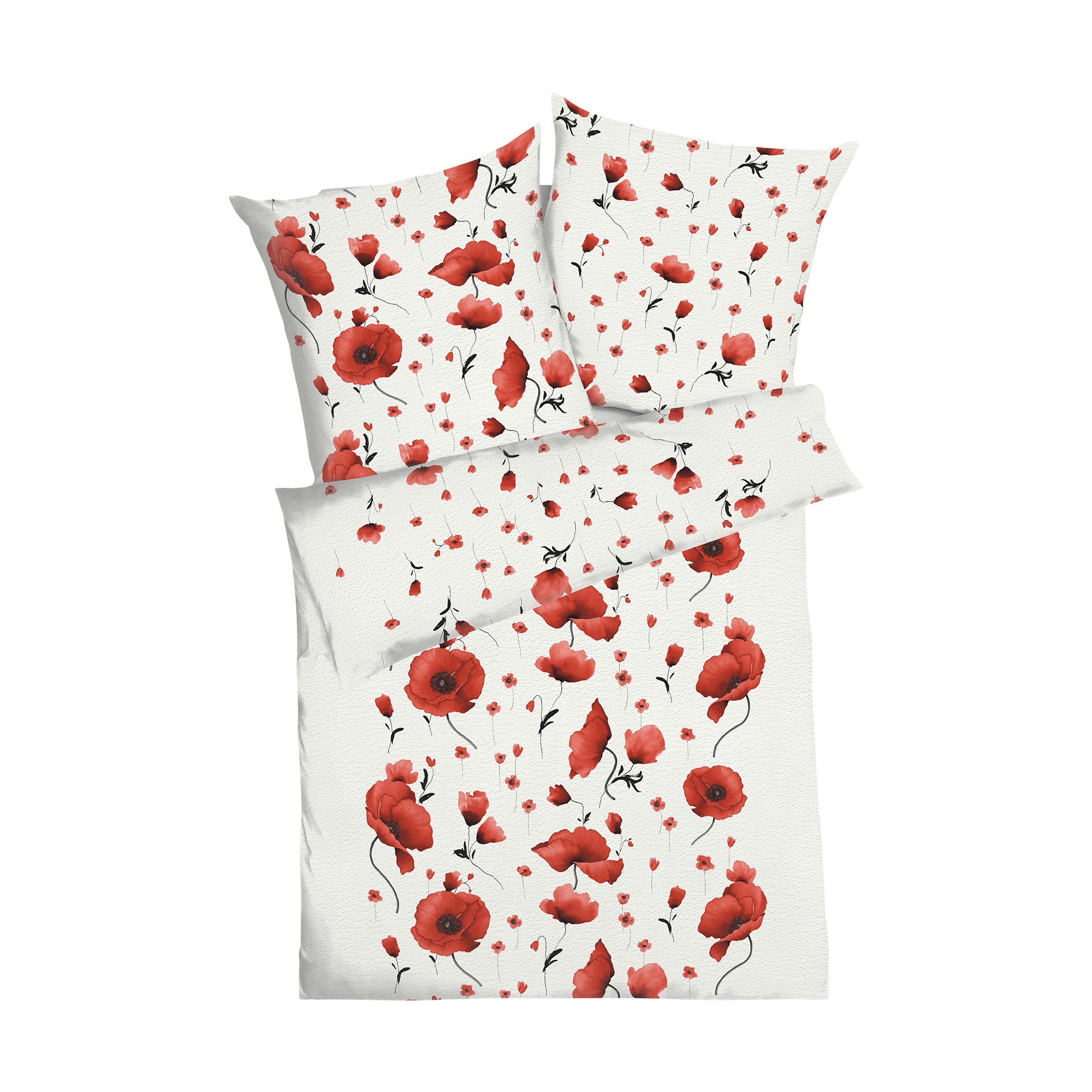 Satin Bettwäsche Scarlett Poppies Rot 135x200cm