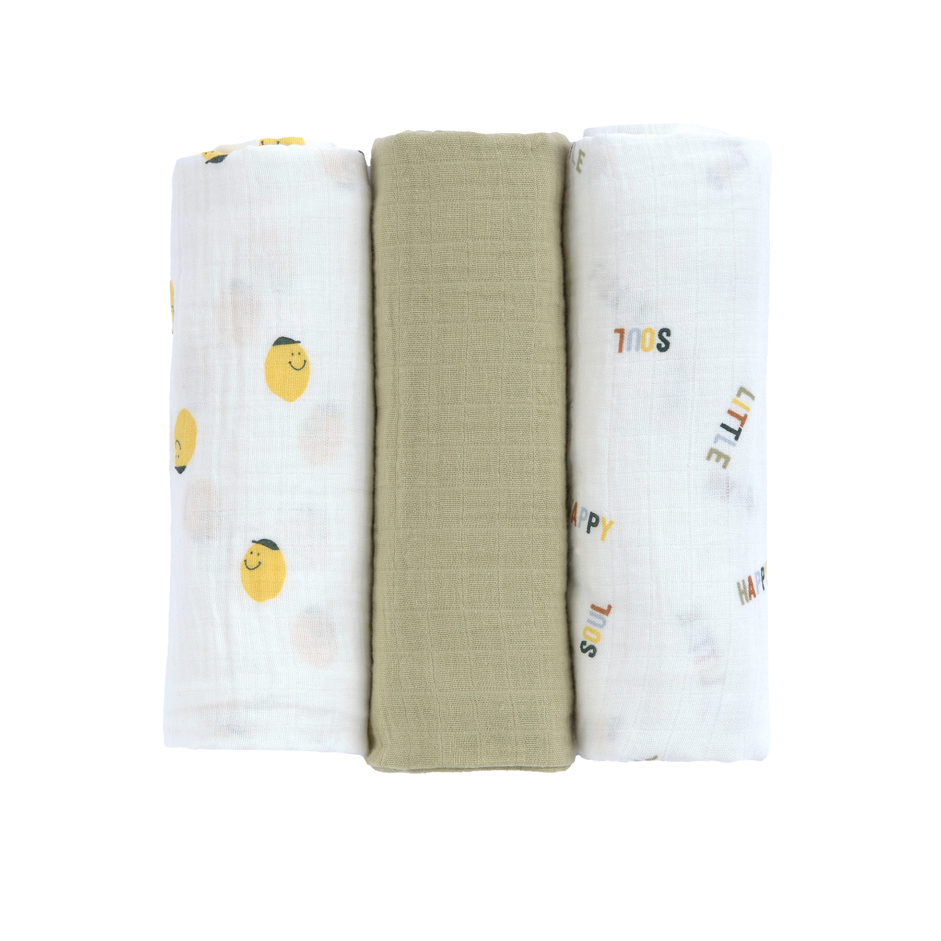 Mulltücher-Set Happy Fruits 3-teilig Lemon Mulltücher-Set Happy Fruits 3-teilig Lemon
