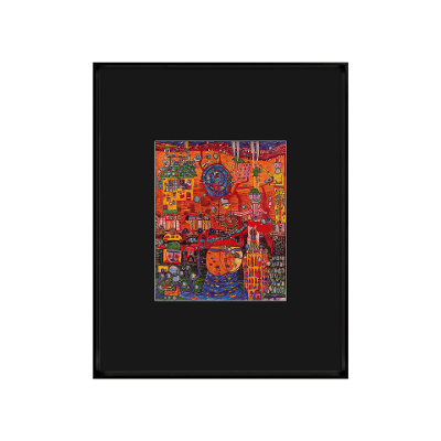 Bild Hundertwasser Schwarz-Bunt Bild Hundertwasser Schwarz-Bunt