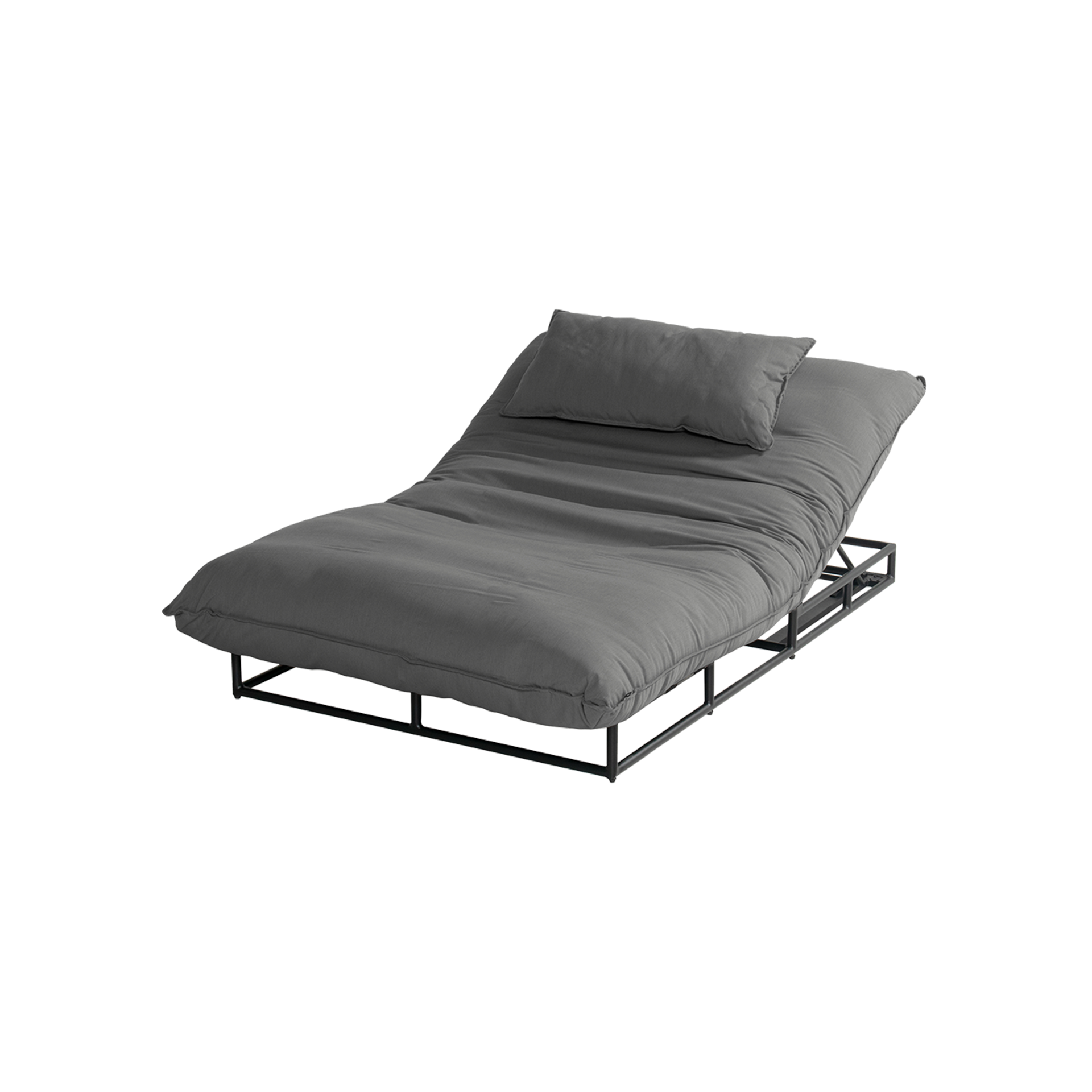 Hartman Gartenliege Emma Sunbrella Gestell Black Bezug Mid Grey