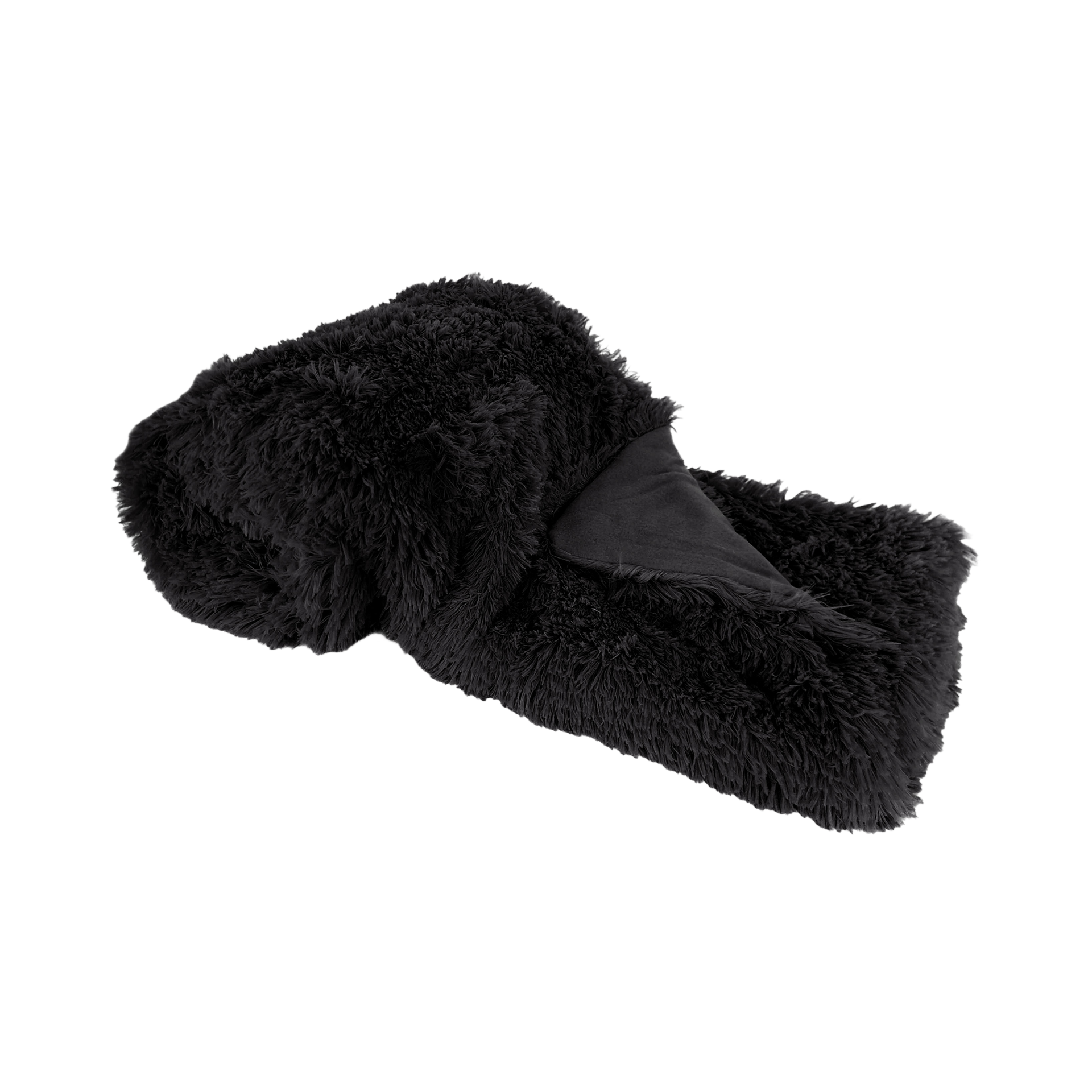 Kuscheldecke Fluffy uni schwarz 150x200cm
