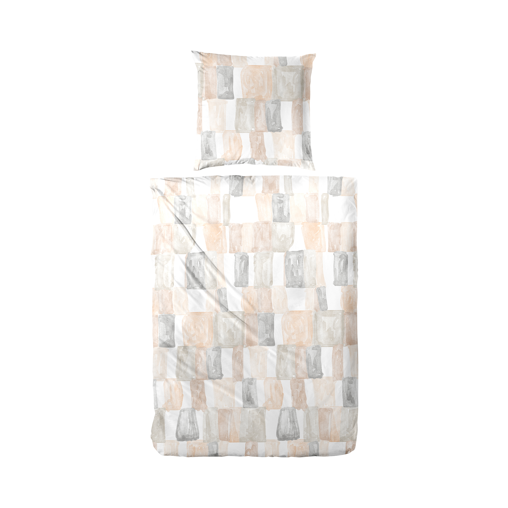 Perkal Bettwäsche Hofmeister Home Braun-Grau 135x200cm Perkal Bettwäsche Hofmeister Home Braun-Grau 135x200cm