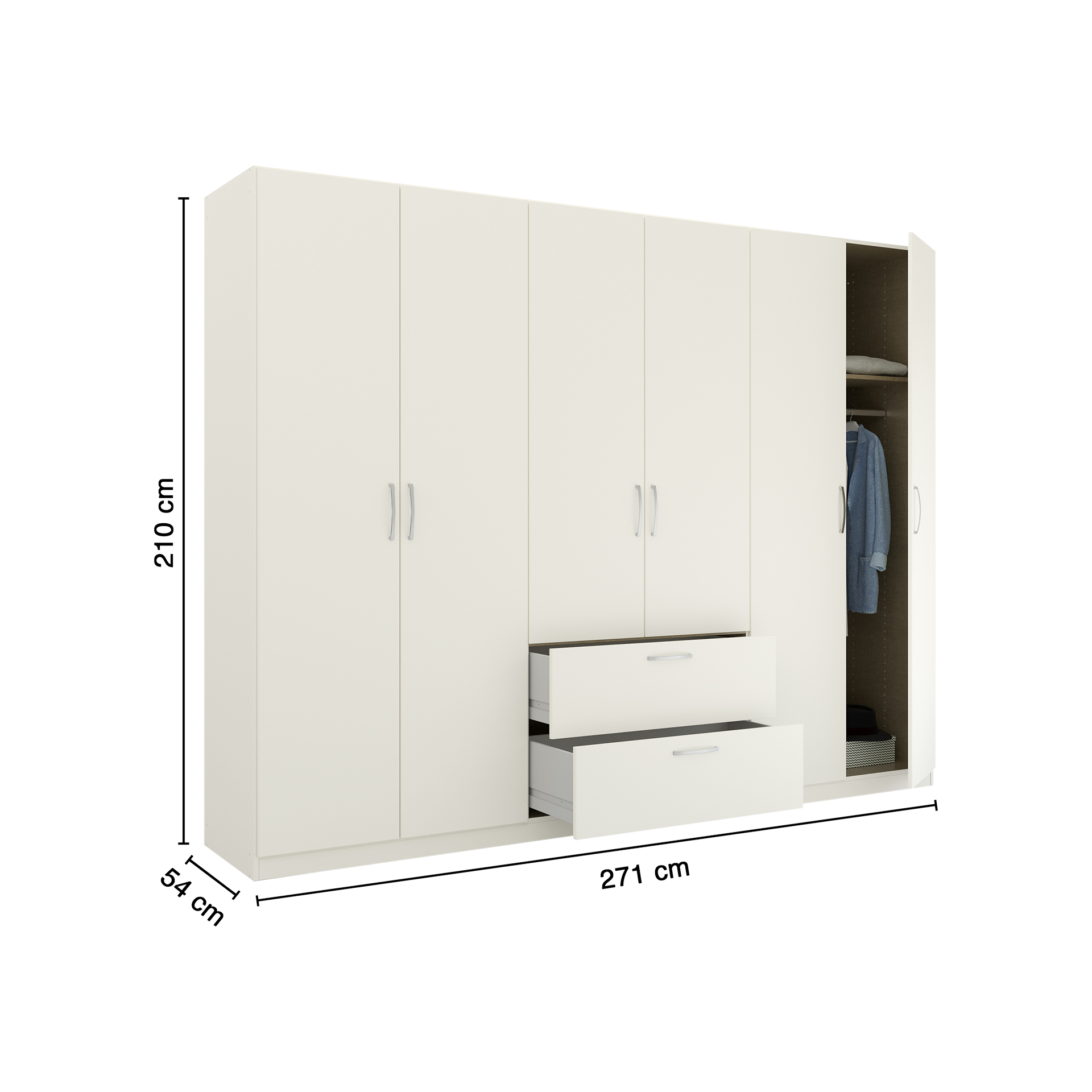 Drehtürenschrank Pure Weiß 54*271*210 Drehtürenschrank Pure Weiß 54*271*210