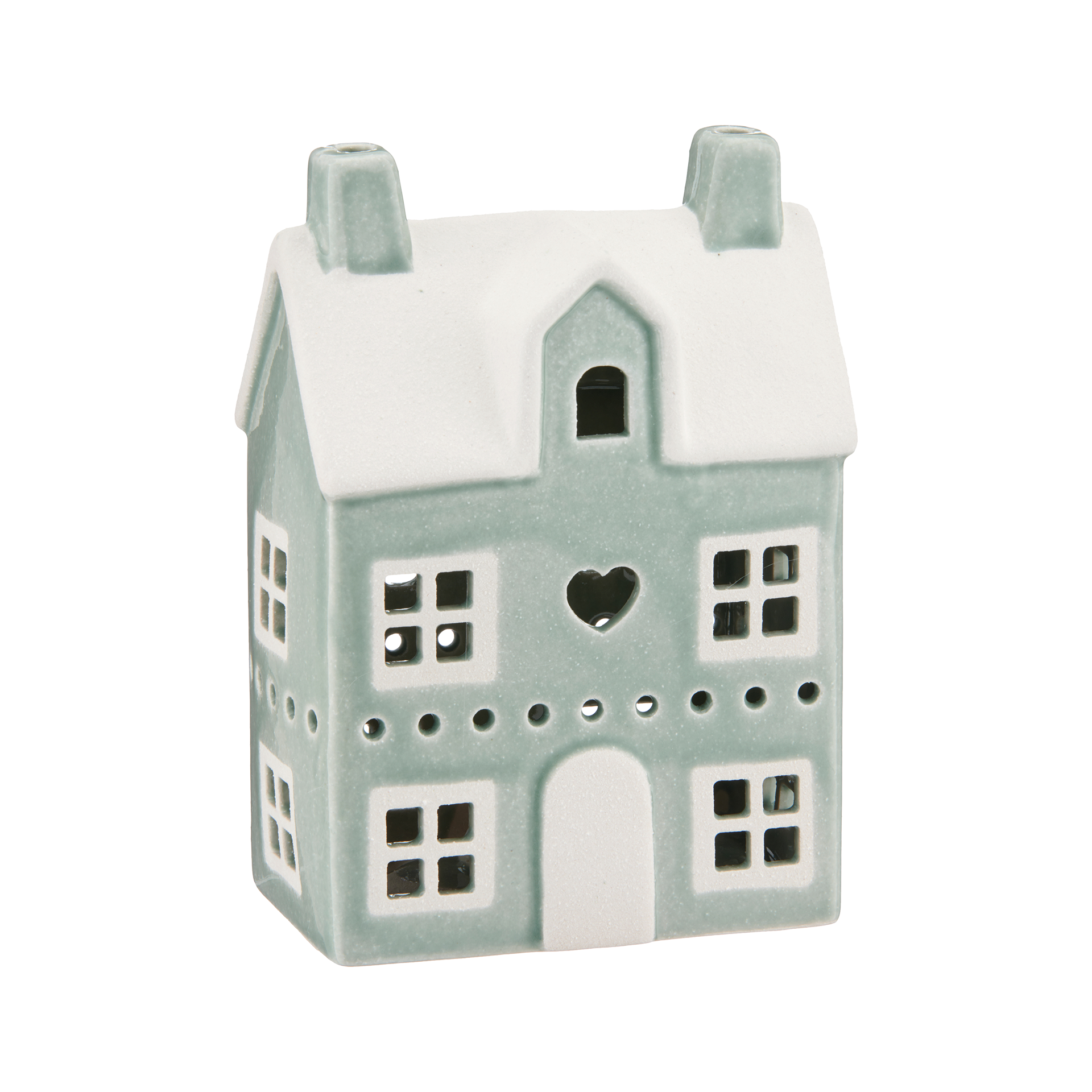 Dekoaufsteller Haus Jade-Weiß