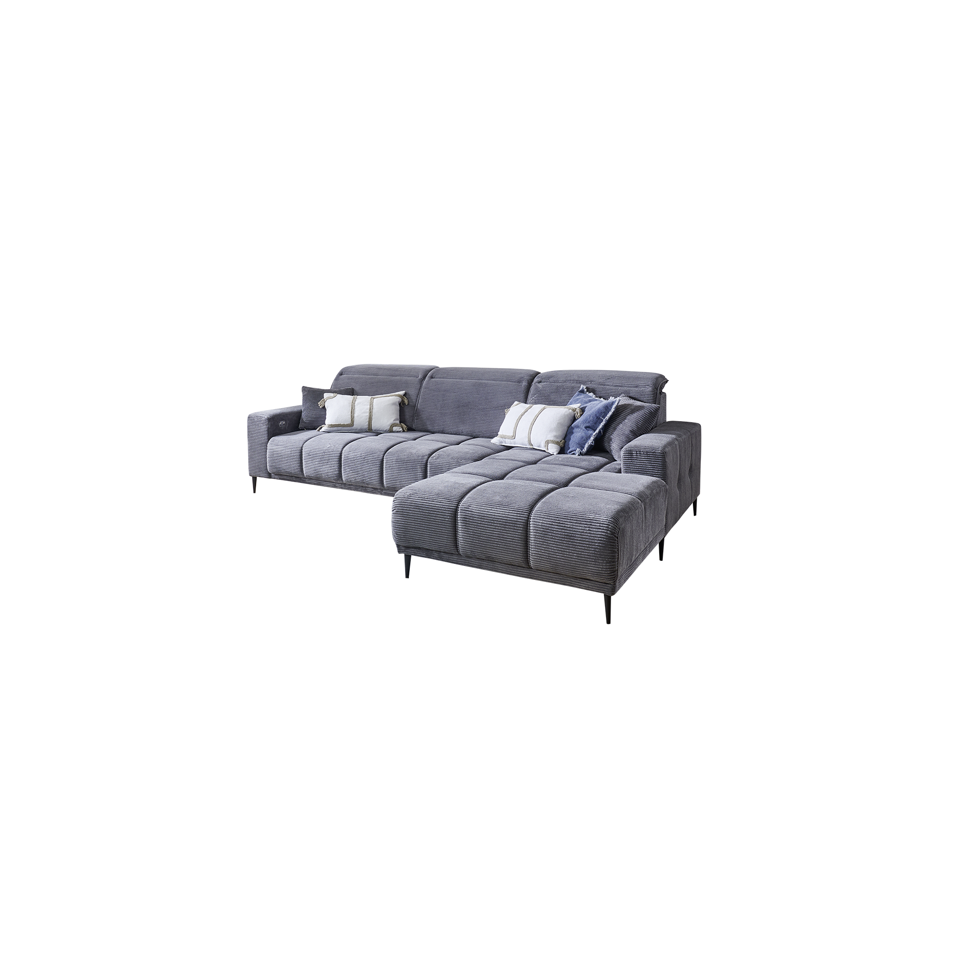 Ecksofa Liana Grau Sitztiefe motorisch verstellbar Ecksofa Liana Grau Sitztiefe motorisch verstellbar