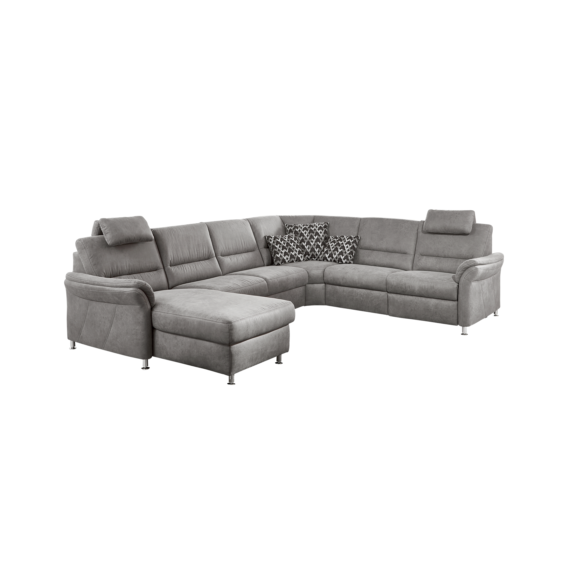 Flexmaster Wohnlandschaft Danny Grau Gestell langer Schenkel rechts