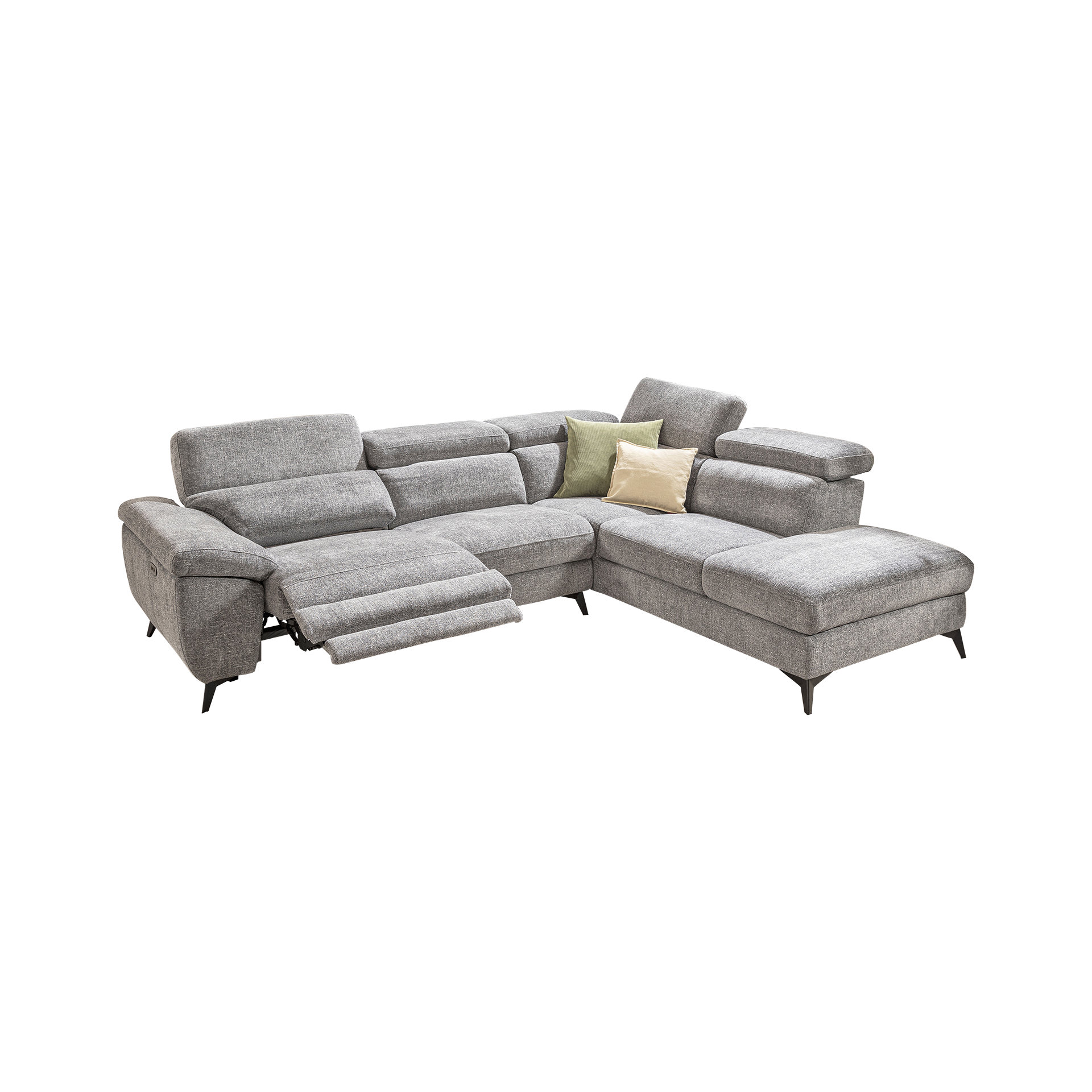 Francesca Garibaldi Ecksofa Lion Grau Kopfstütze manuell verstellbar, Relaxfunktion links, motorisch verstellbar Francesca Garibaldi Ecksofa Lion Grau Kopfstütze manuell verstellbar, Relaxfunktion links, motorisch verstellbar