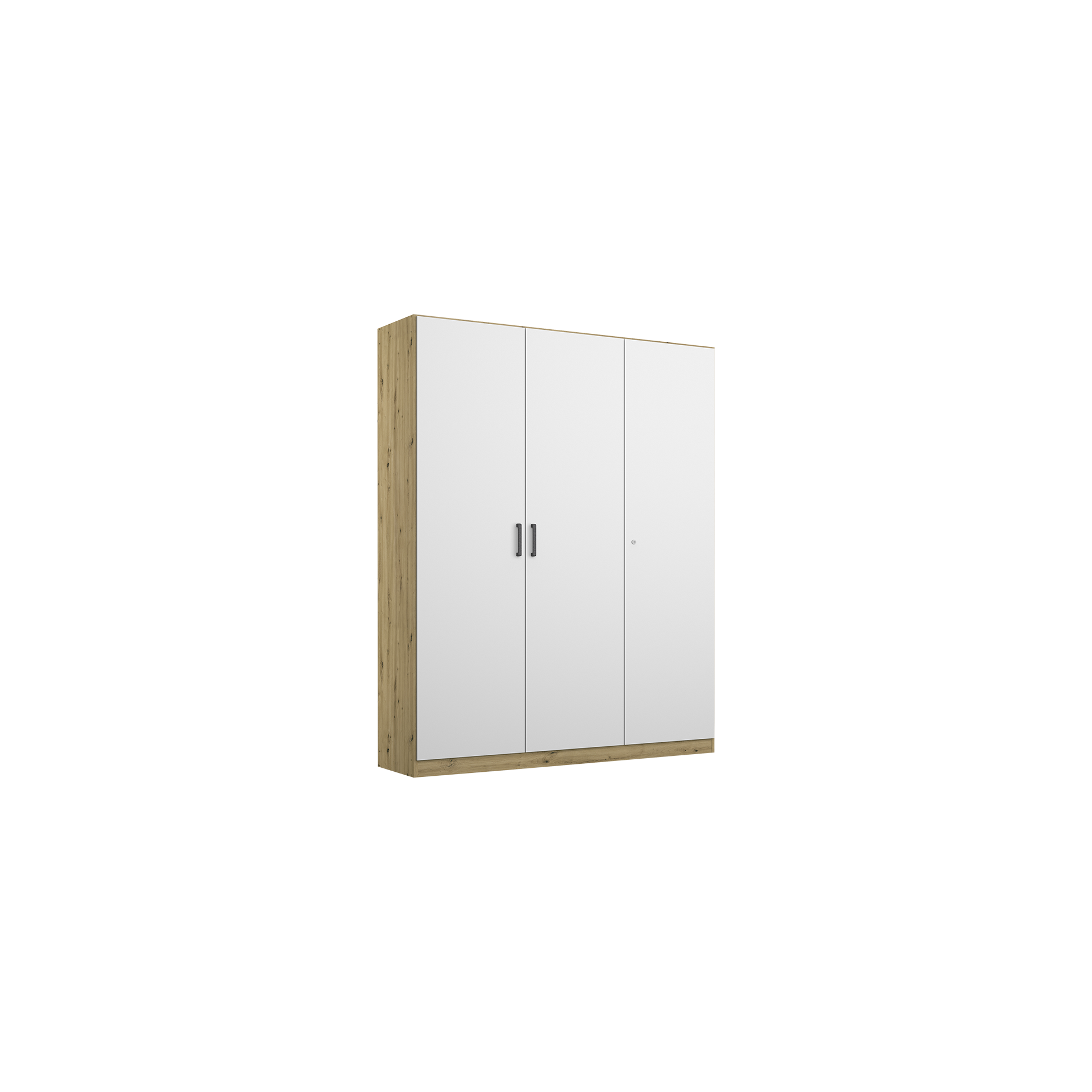 Drehtürenschrank Multiform 3-türig Weiß 41*136*197 Drehtürenschrank Multiform 3-türig Weiß 41*136*197