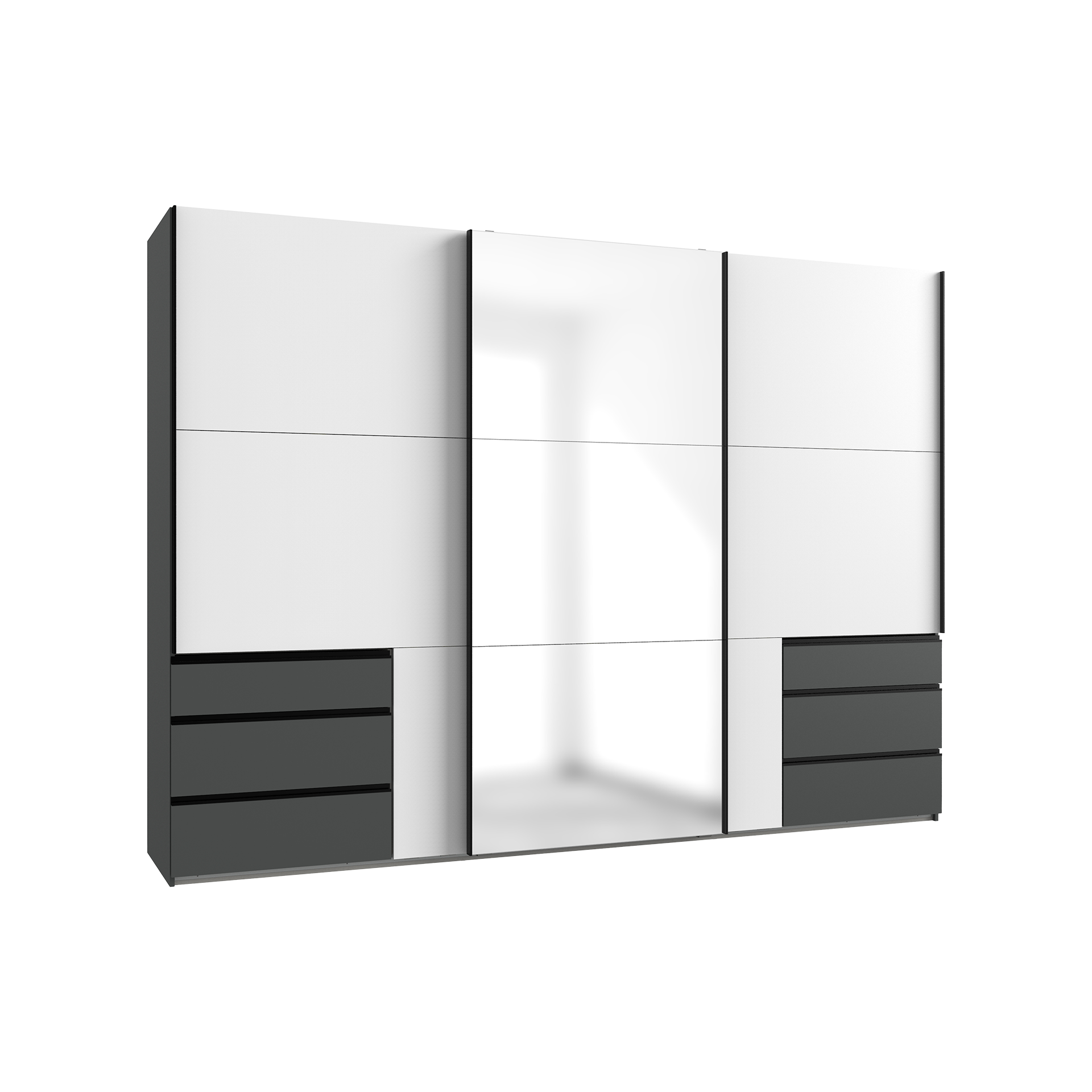 Paul Phillip Schwebetürenschrank Wigo A Black Grau 65*300*215