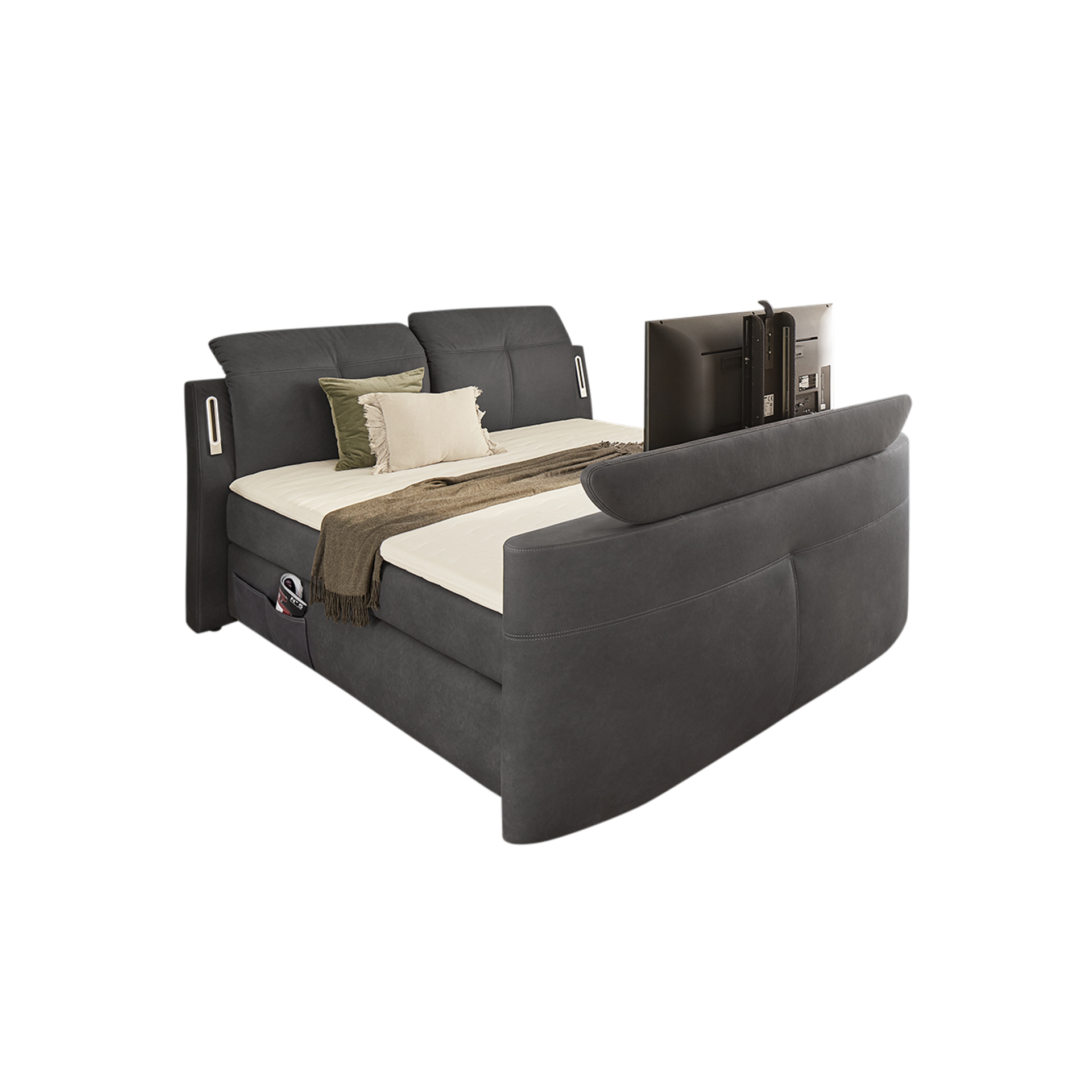 Boxspringbett Multi-Star Mix Grau 180x200 cm H2 - mittelfest, bis ca. 80 kg H3 - fest, ab ca. 80 kg
