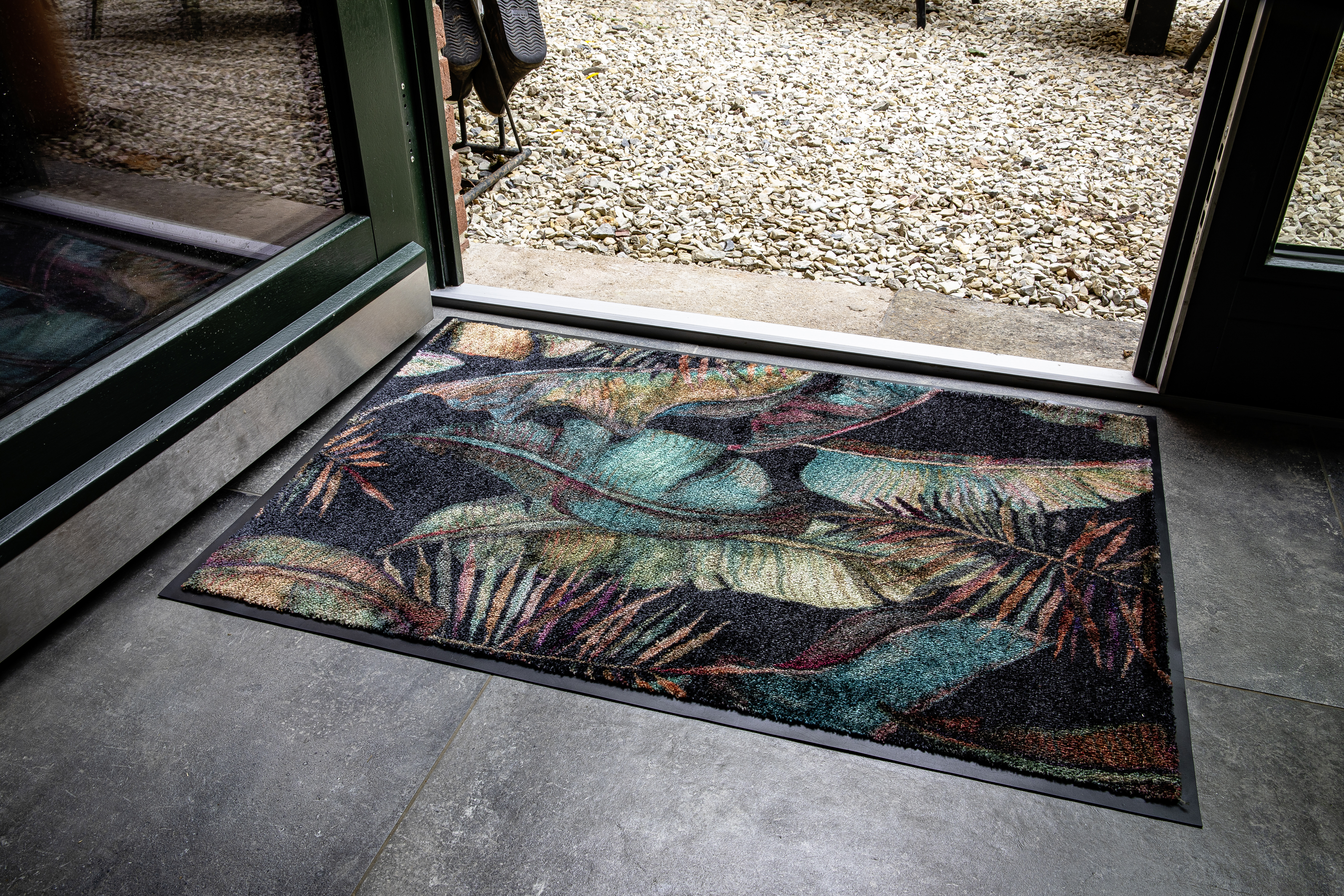 SCHÖNER WOHNEN-Kollektion Fußmatte Miami 50x70 Jungle Anthrazit SCHÖNER WOHNEN-Kollektion Fußmatte Miami 50x70 Jungle Anthrazit