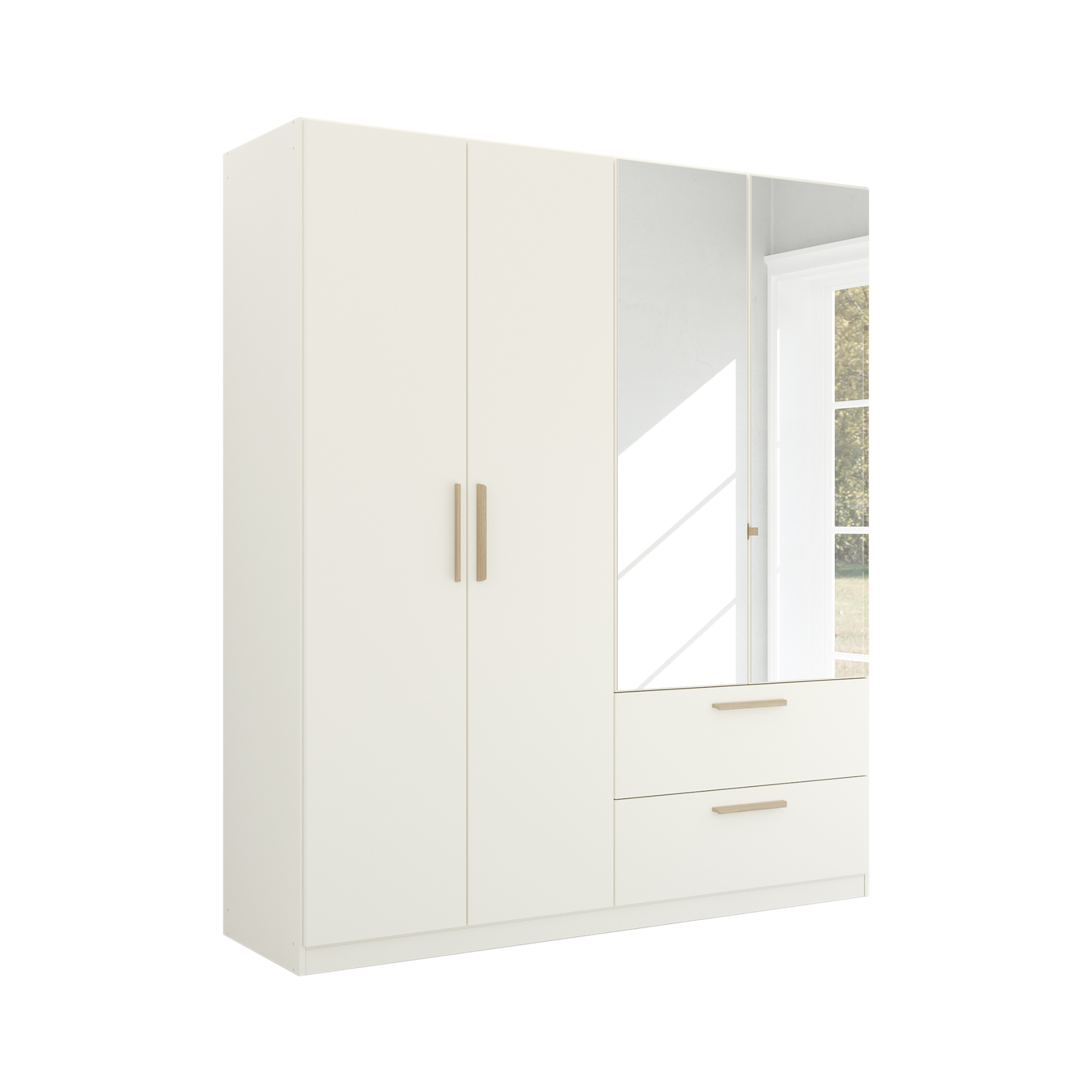 Drehtürenschrank Skandi 4-türig Weiß 54*181*210 Drehtürenschrank Skandi 4-türig Weiß 54*181*210