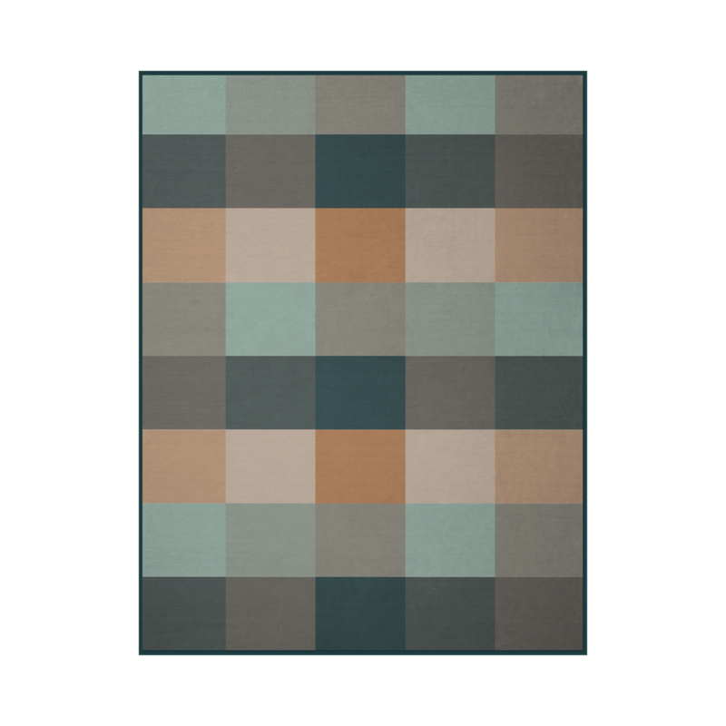 Biederlack Decke Chess Blau-Beige 150x200cm