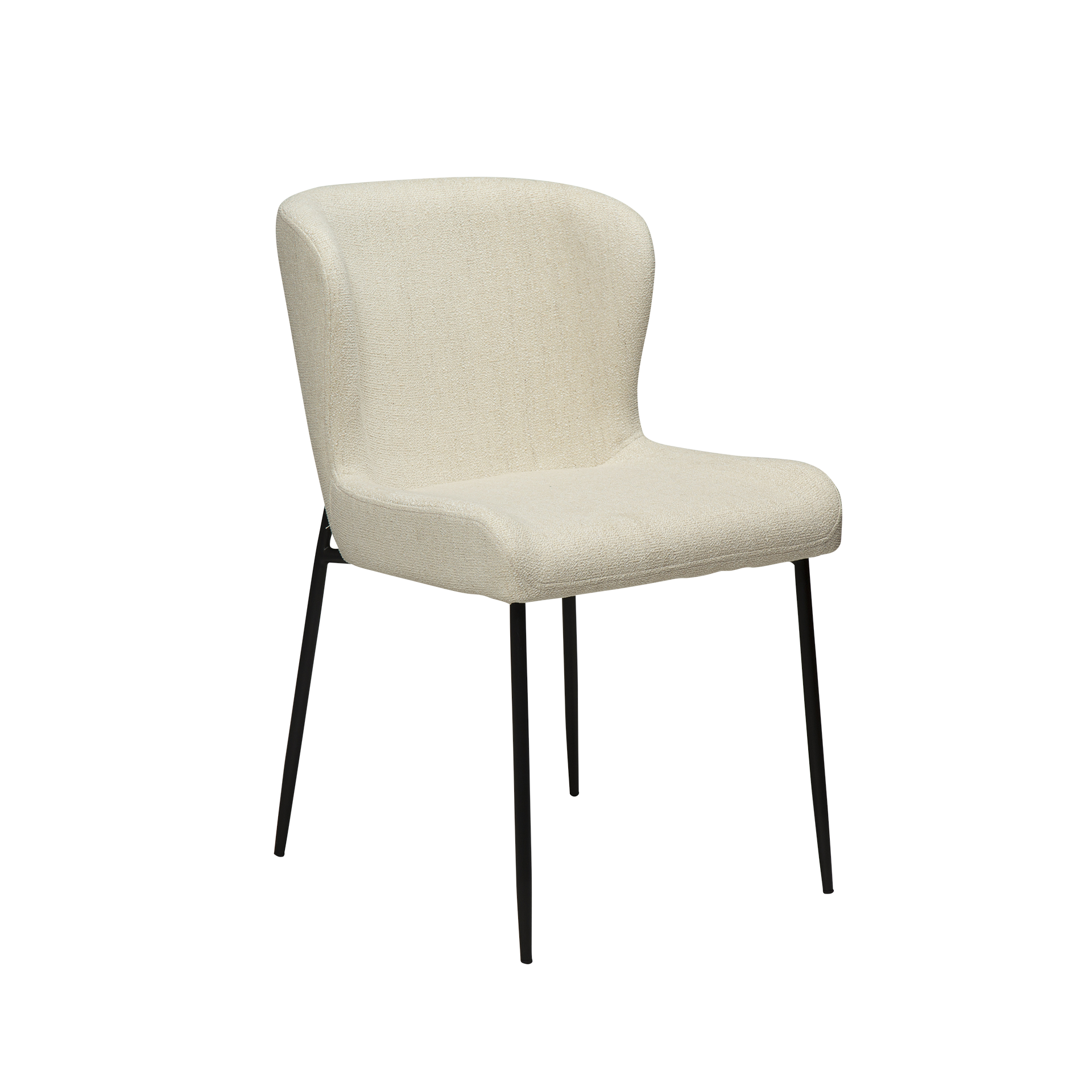 Stuhl Glam Gestell Schwarz, Bezug Simply Beige