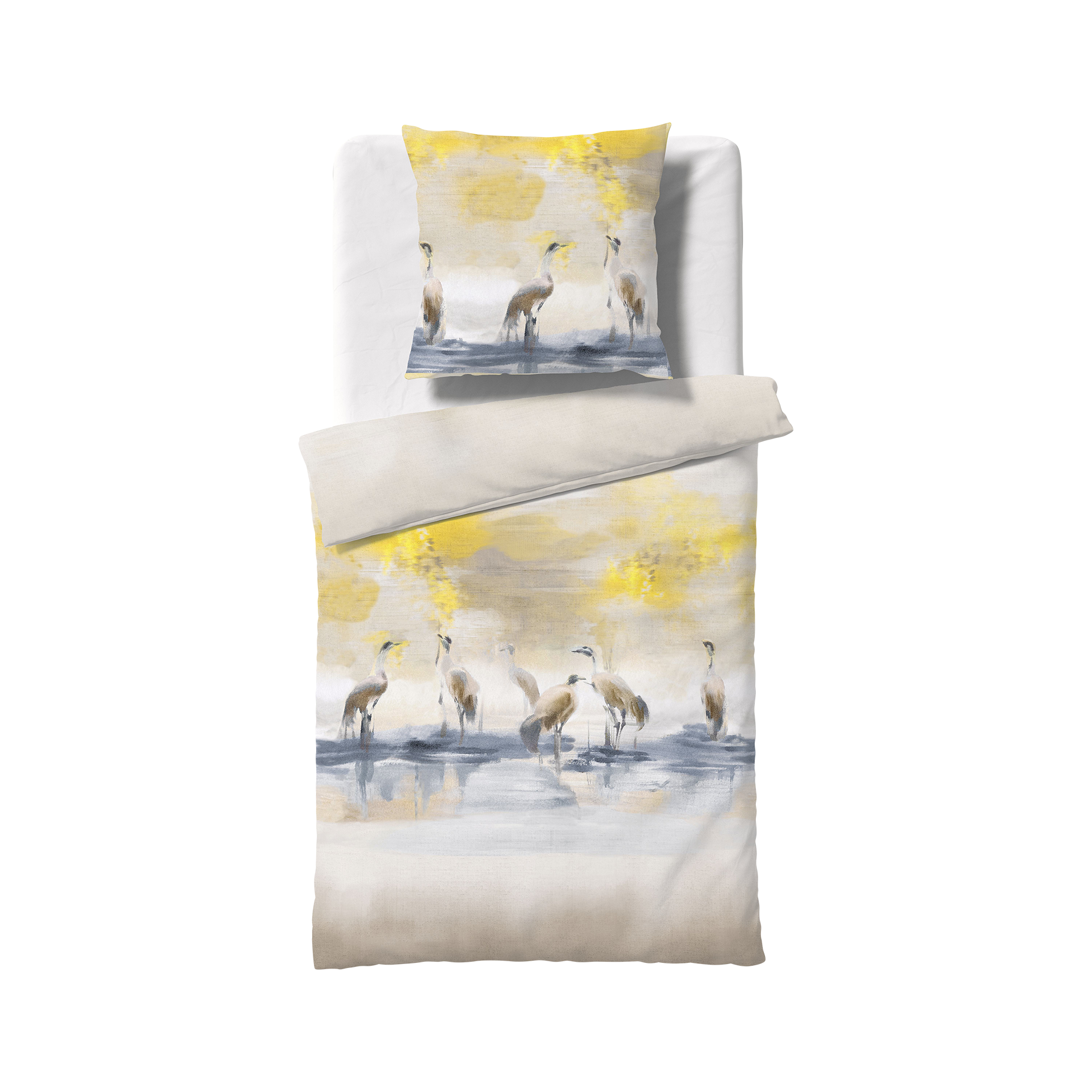 Satin Bettwäsche Bed Art S Gelb 135x200cm