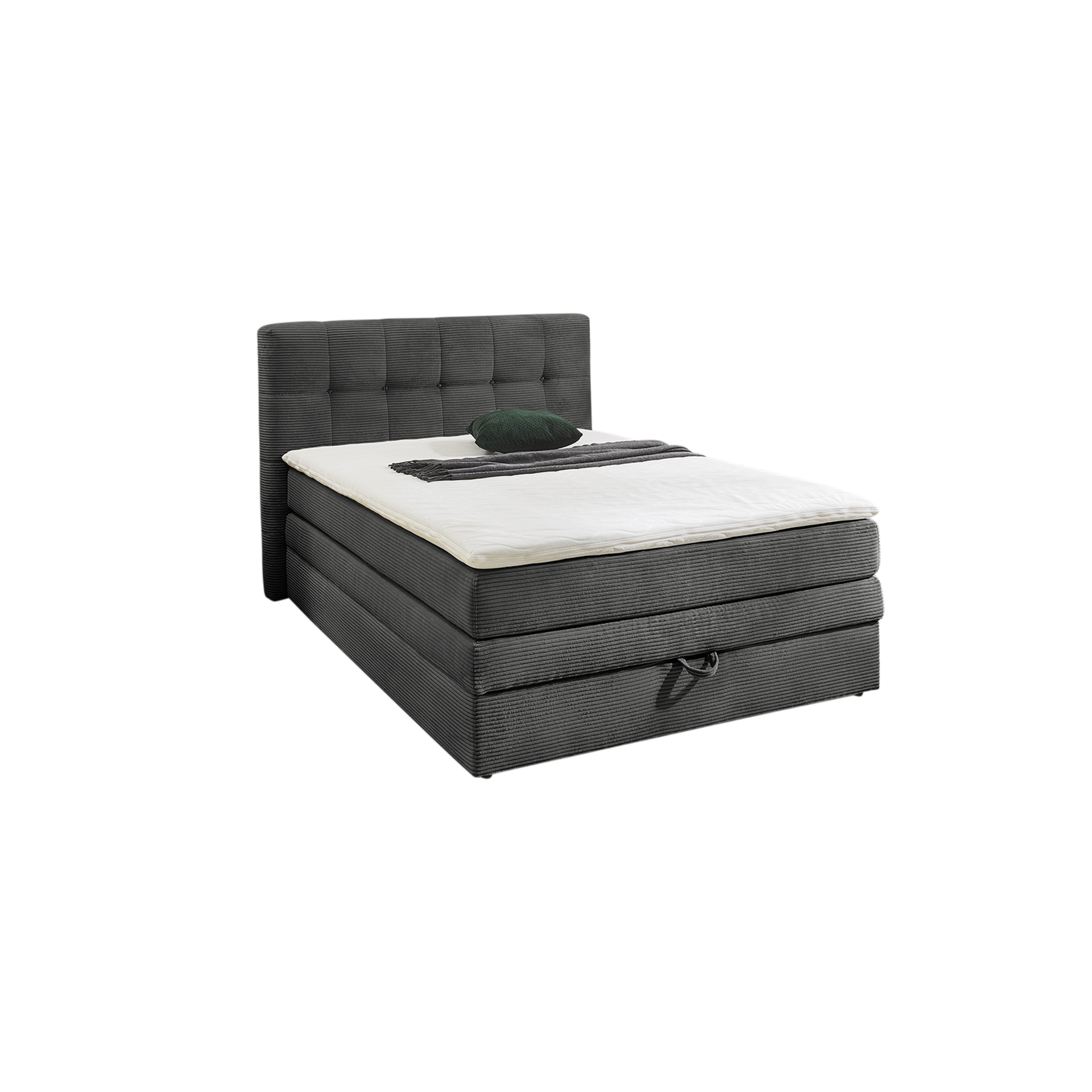 Boxspringbett Arny Grau 140x200 cm Matratze H3 - fest, ab ca. 80 kg Boxspringbett Arny Grau 140x200 cm Matratze H3 - fest, ab ca. 80 kg
