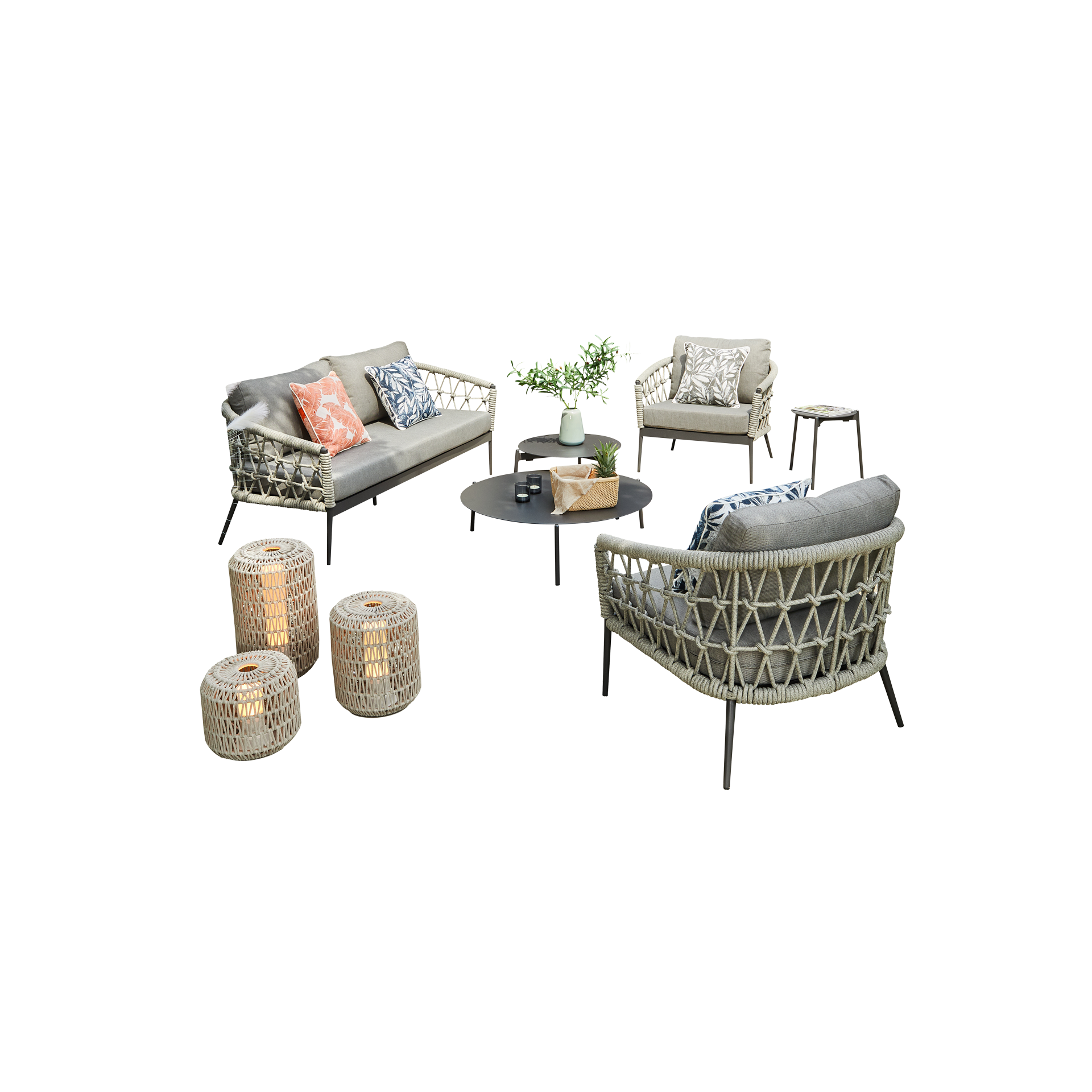 Hogarden Garten-Lounge-Set Mualla Silber Hogarden Garten-Lounge-Set Mualla Silber